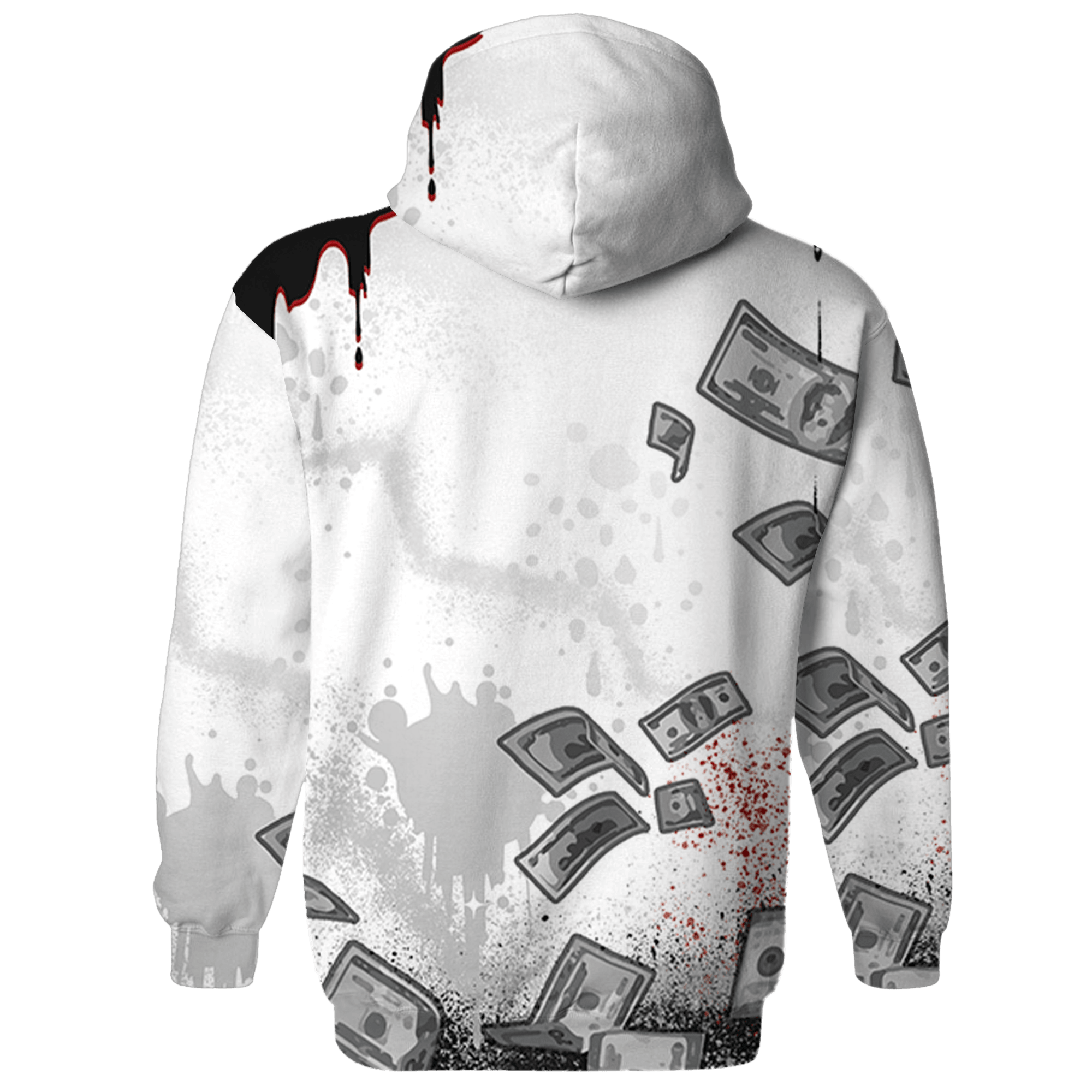 Retro Red Taxi 12s Hoodie Match Cash Money 3D All-Over Print Splash Paint - NastyJamz