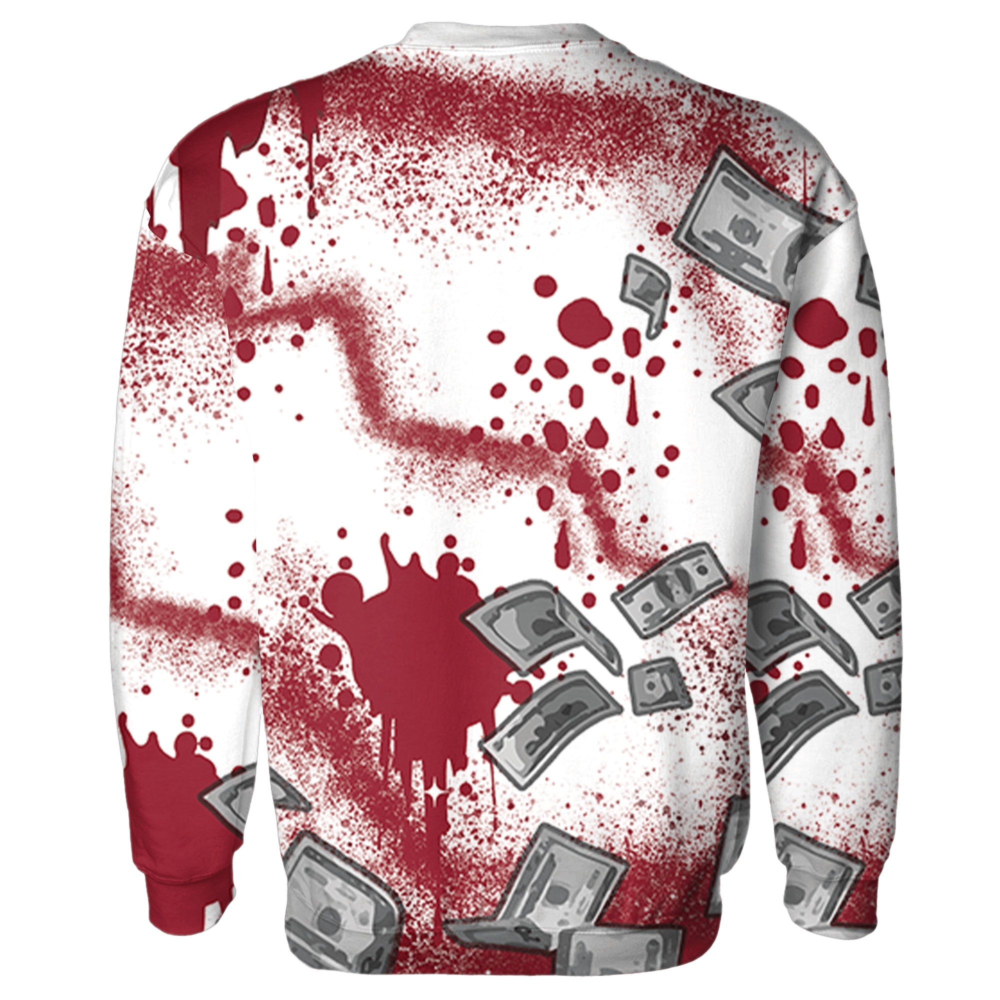 High 85 Metallic Burgundy 1s Sweatshirt Match Cash Money 3D All-Over Print Splash Paint - NastyJamz