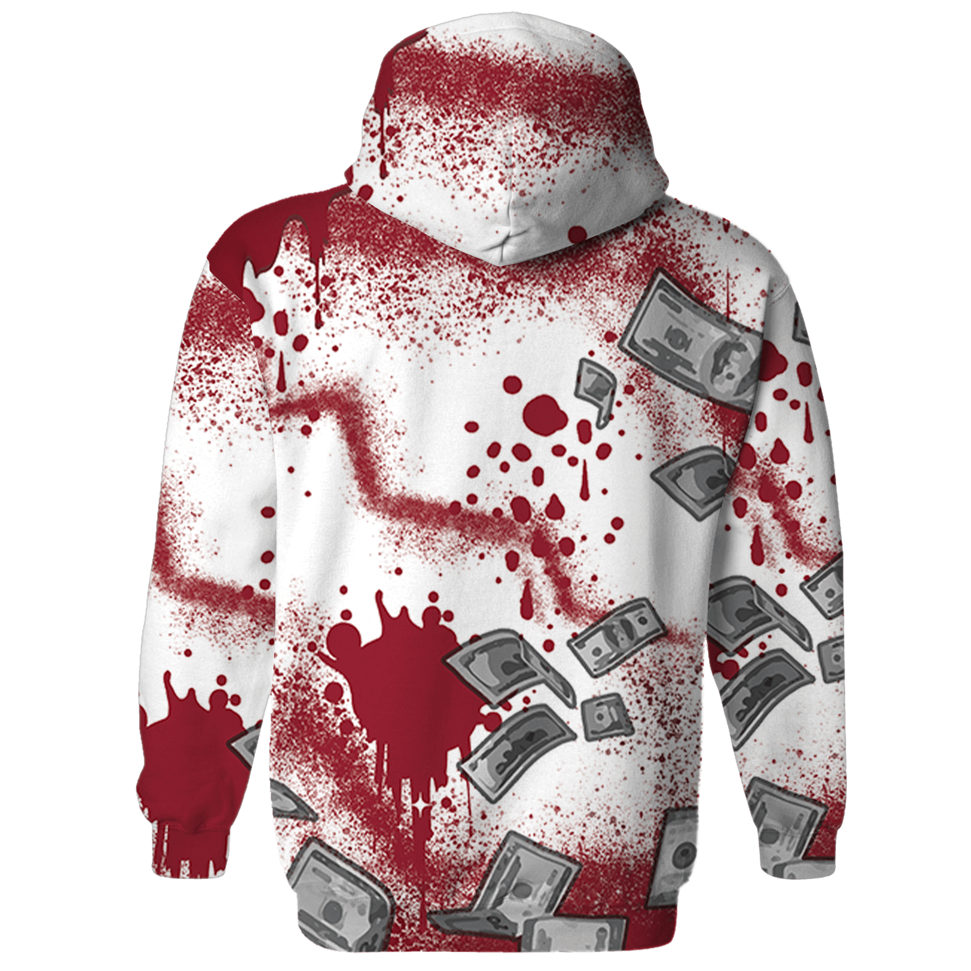 High 85 Metallic Burgundy 1s Hoodie Match Cash Money 3D All-Over Print Splash Paint - NastyJamz