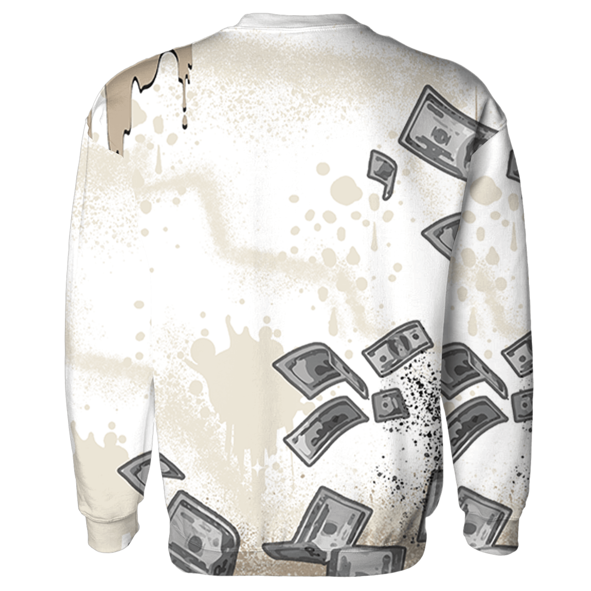 Latte 1s Sweatshirt Match Cash Money 3D All-Over Print Splash Paint - NastyJamz