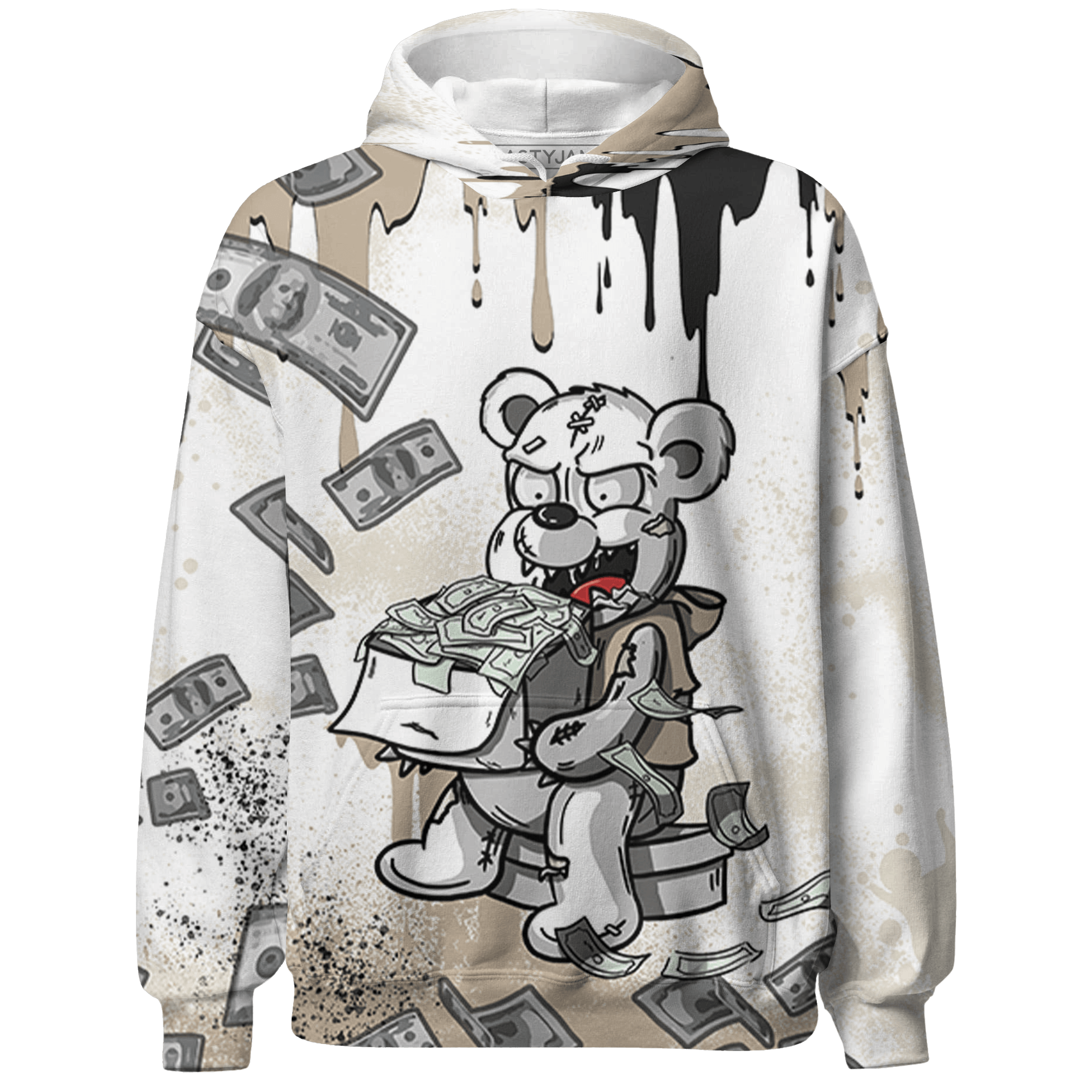 Latte 1s Hoodie Match Cash Money 3D All-Over Print Splash Paint - NastyJamz