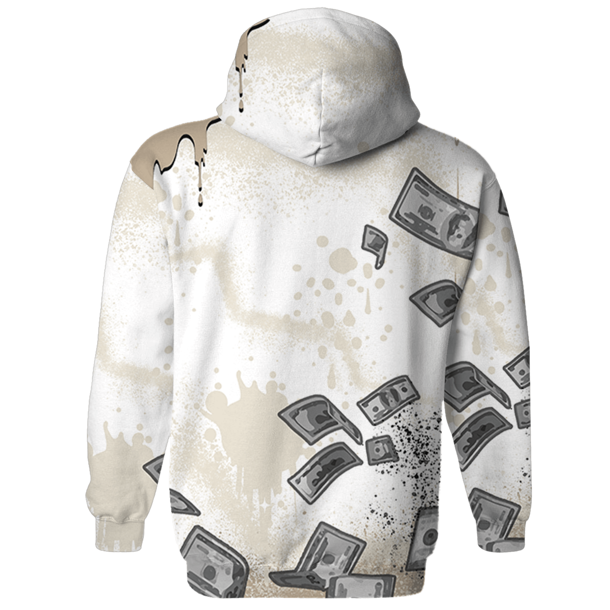 Latte 1s Hoodie Match Cash Money 3D All-Over Print Splash Paint - NastyJamz