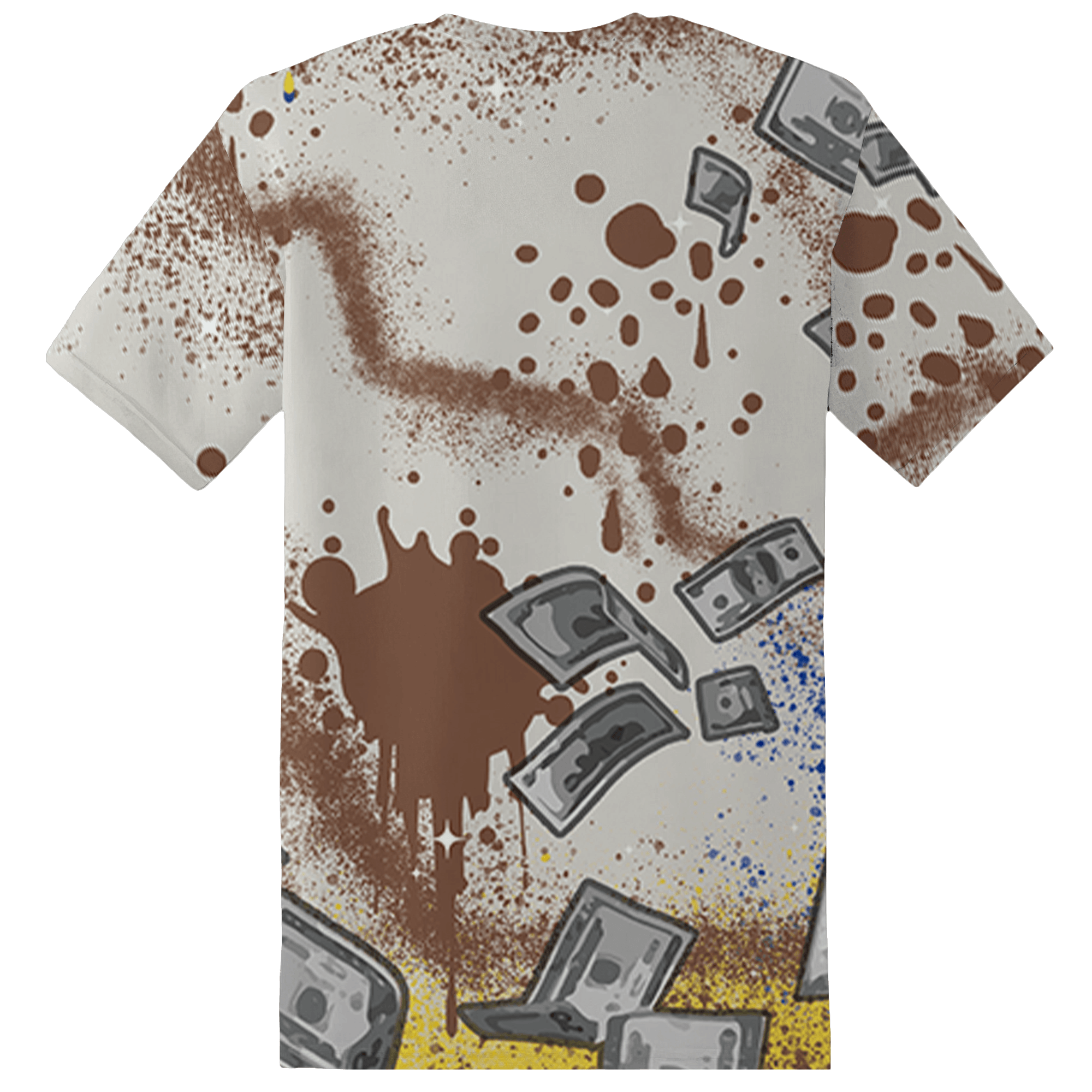 Low OG Canary TVSC 1s T Shirt Match Cash Money 3D All-Over Print Splash Paint - NastyJamz
