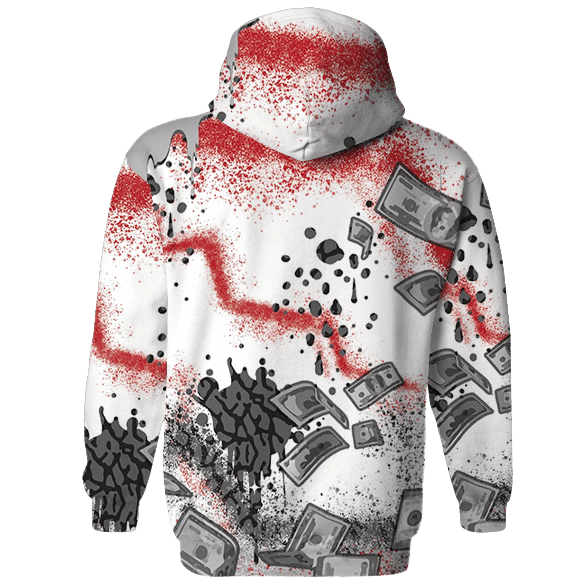 Cement-Grey-3s-Hoodie-Match-Cash-Money-3D-Splash-Paint