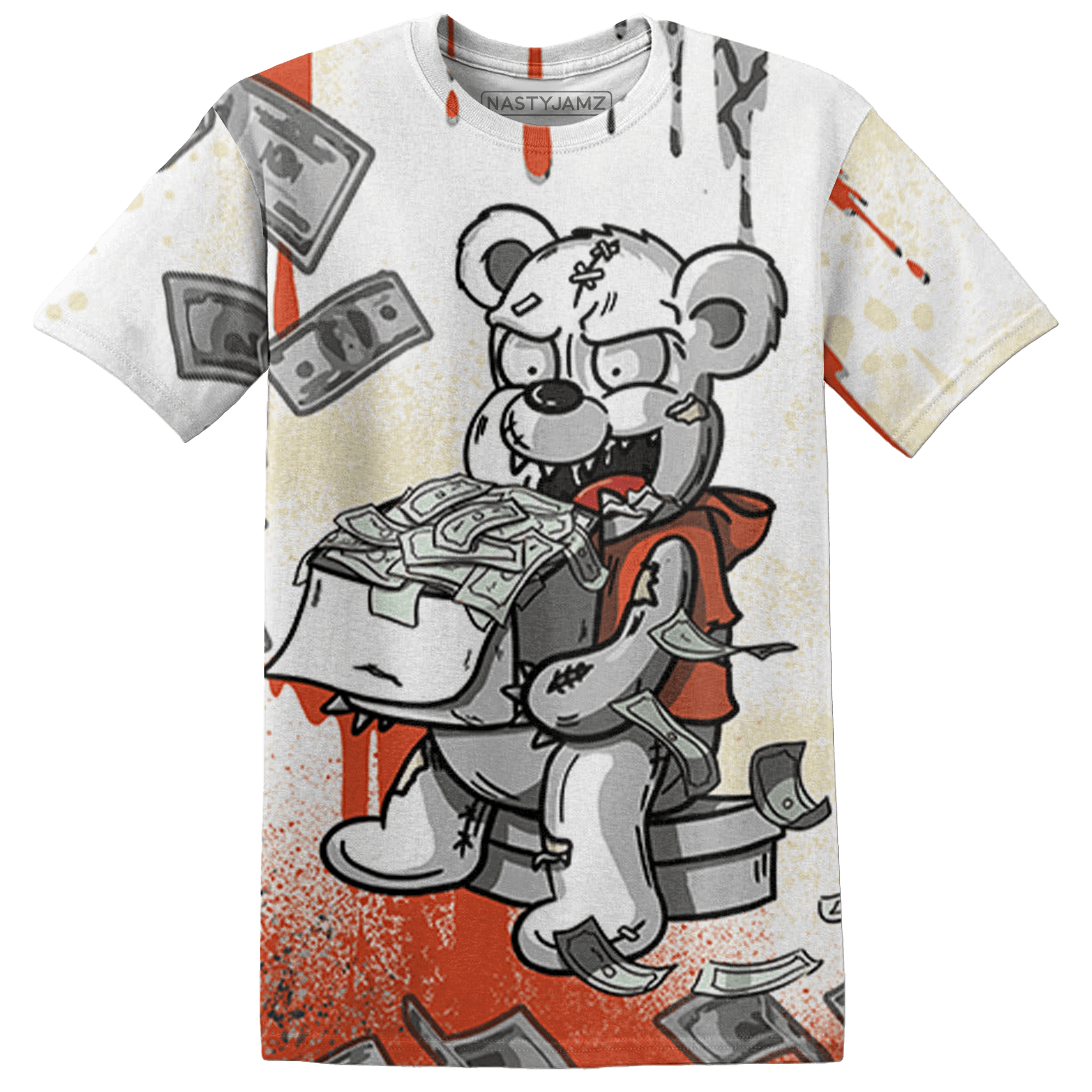 Georgia Peach 3s T Shirt Match Cash Money 3D All-Over Print Splash Paint - NastyJamz