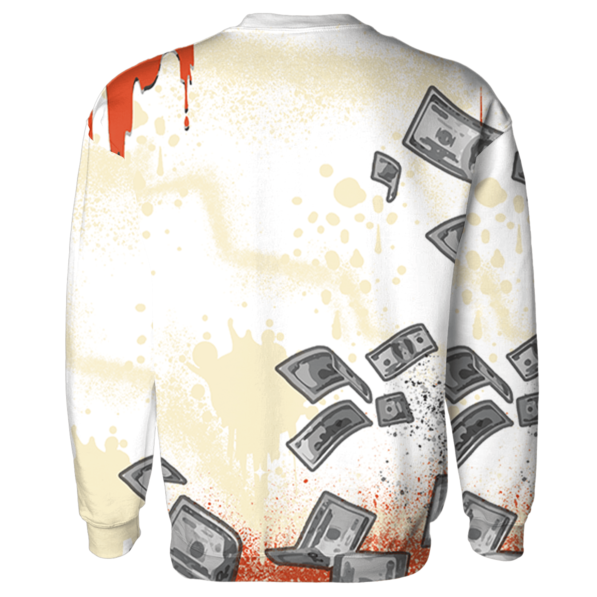 Georgia Peach 3s Sweatshirt Match Cash Money 3D All-Over Print Splash Paint - NastyJamz