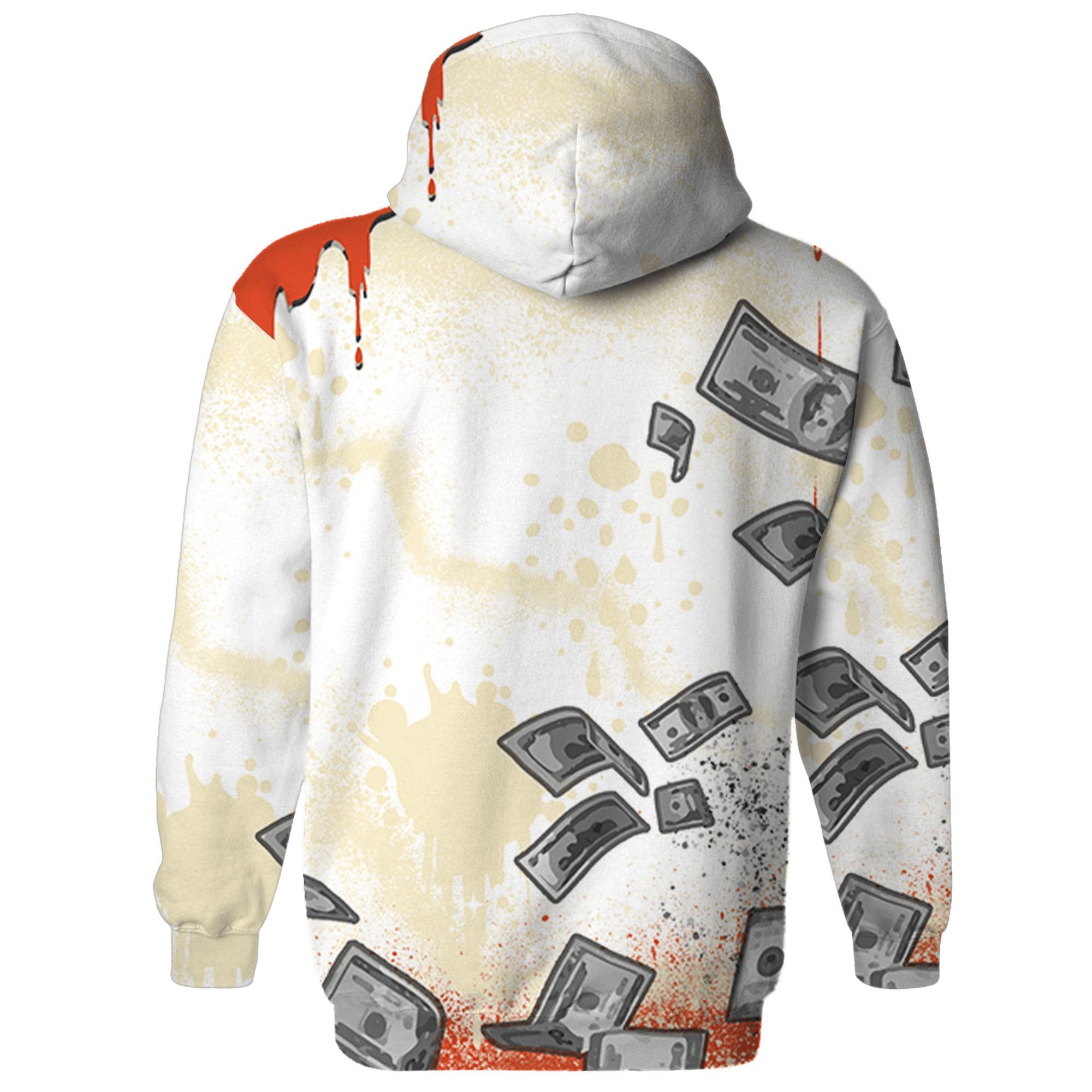Georgia Peach 3s Hoodie Match Cash Money 3D All-Over Print Splash Paint - NastyJamz