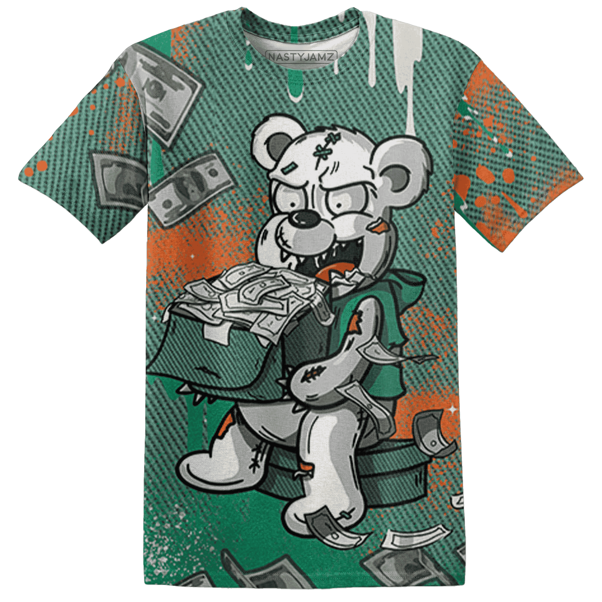 Nina CN Abney 3s T Shirt Match Cash Money 3D All-Over Print Splash Paint - NastyJamz