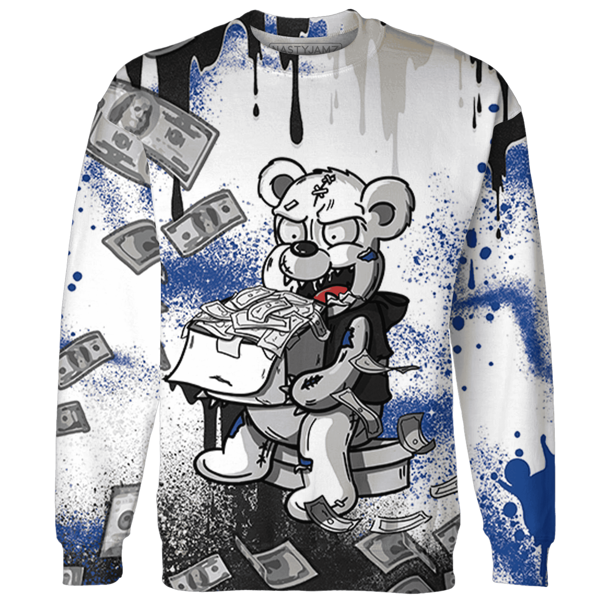 Quaiii 54 3s Sweatshirt Match Cash Money 3D All-Over Print Splash Paint - NastyJamz