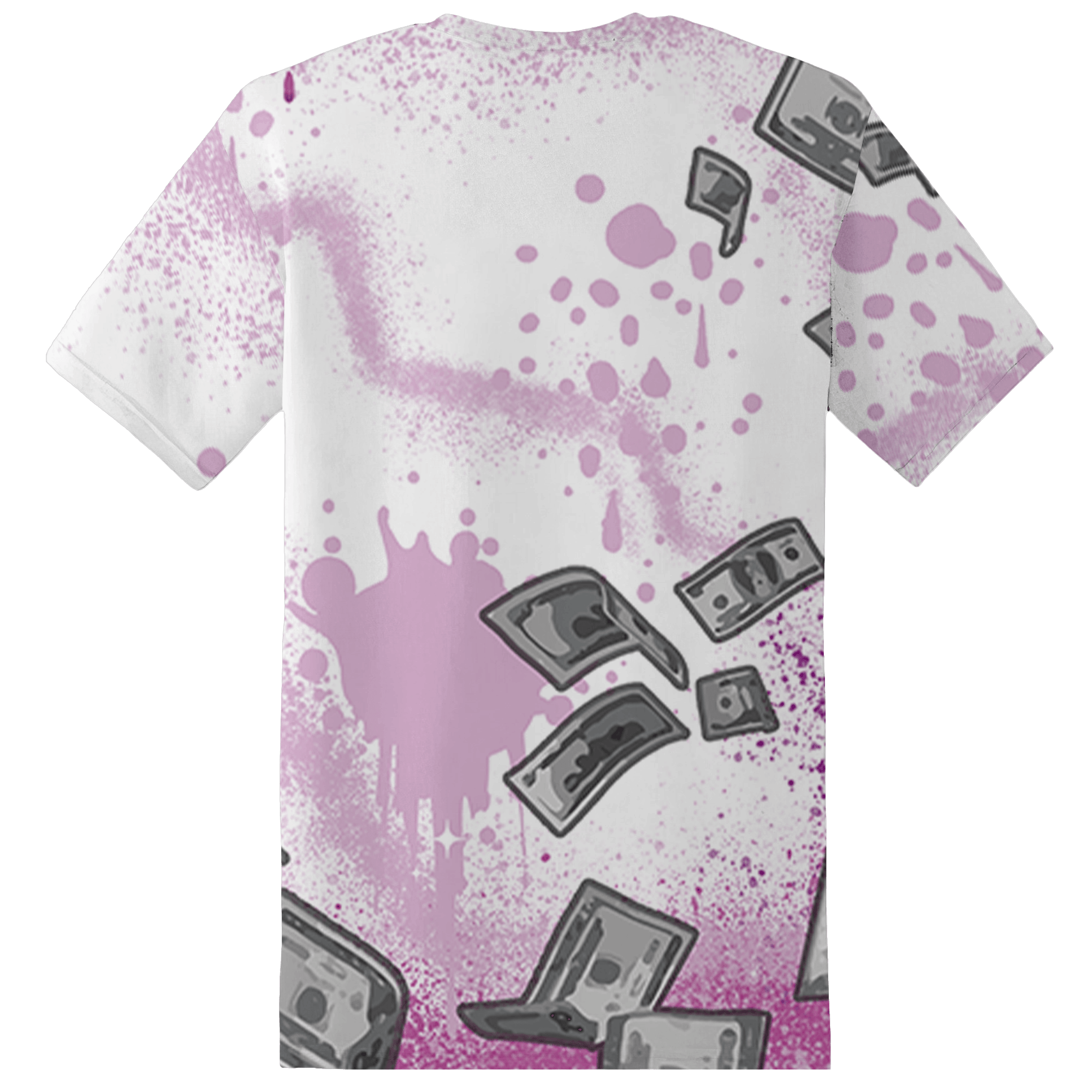 GS Hyper Violet 4s T Shirt Match Cash Money 3D All-Over Print Splash Paint - NastyJamz