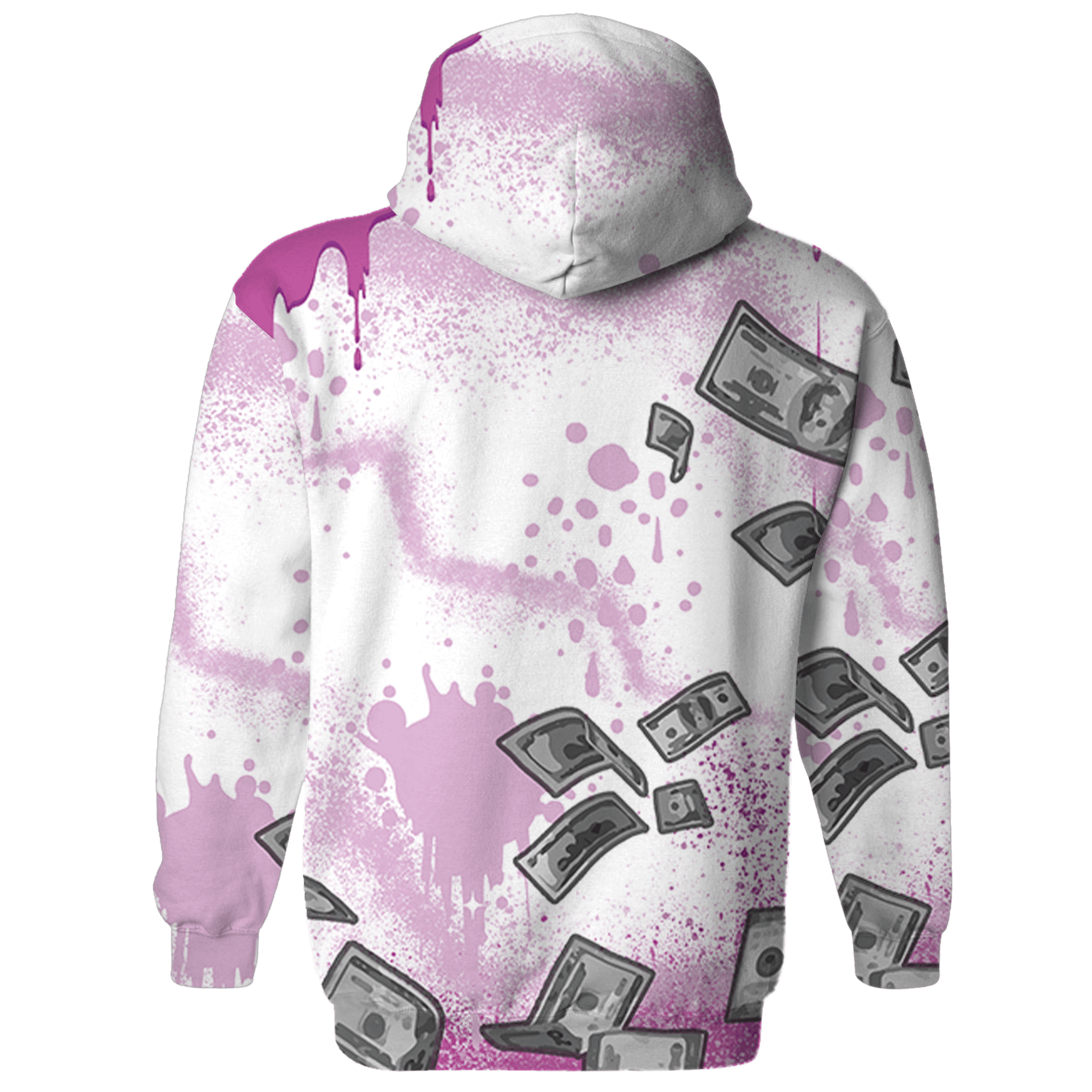 GS Hyper Violet 4s Hoodie Match Cash Money 3D All-Over Print Splash Paint - NastyJamz