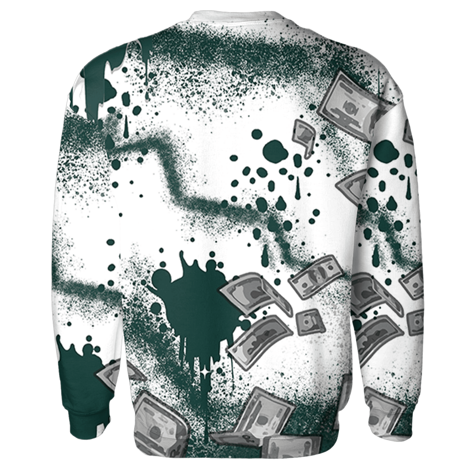 Oxidized Green 4s Sweatshirt Match Cash Money 3D All-Over Print Splash Paint - NastyJamz