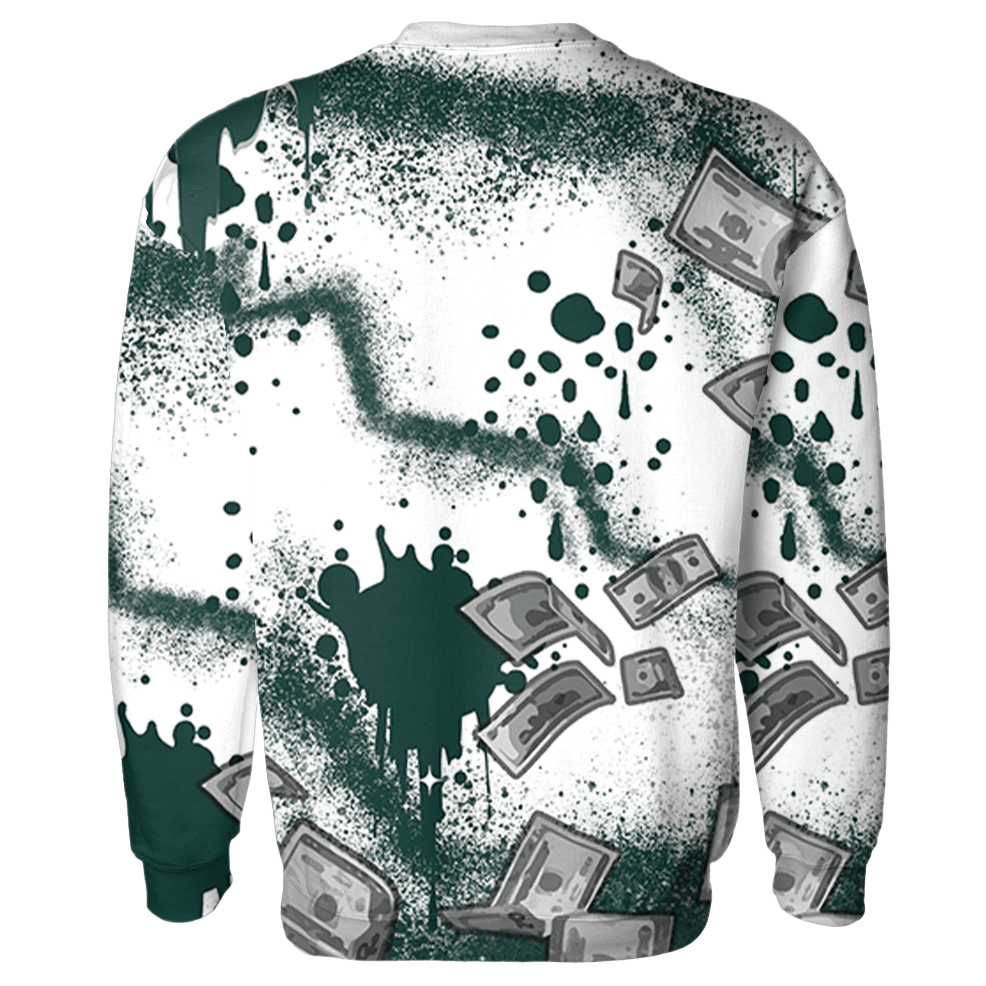 Oxidized Green 4s Sweatshirt Match Cash Money 3D All-Over Print Splash Paint - NastyJamz