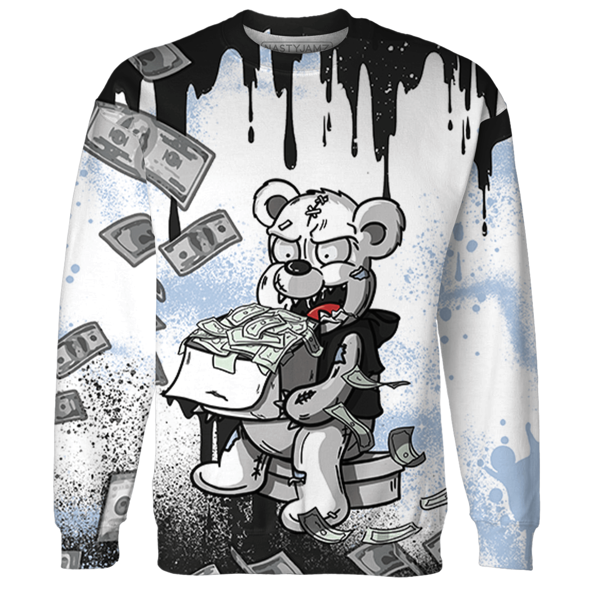 Reverse Oreo 6s Sweatshirt Match Cash Money 3D All-Over Print Splash Paint - NastyJamz