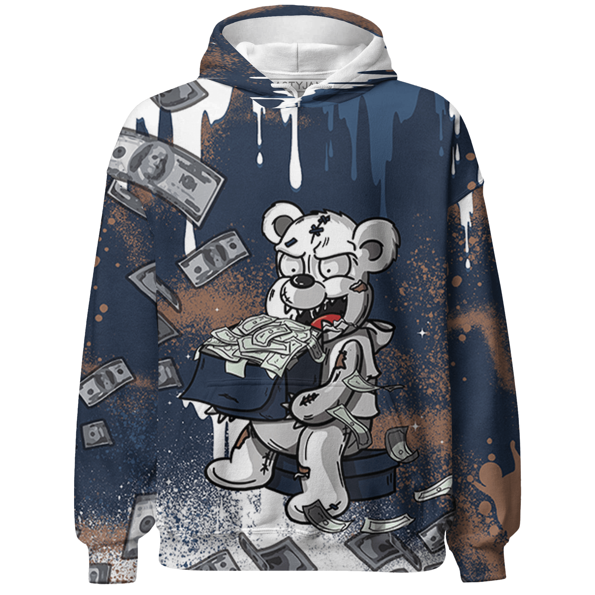 AM 1 86 Jackie RBS Hoodie Match Cash Money 3D All-Over Print Splash Paint - NastyJamz
