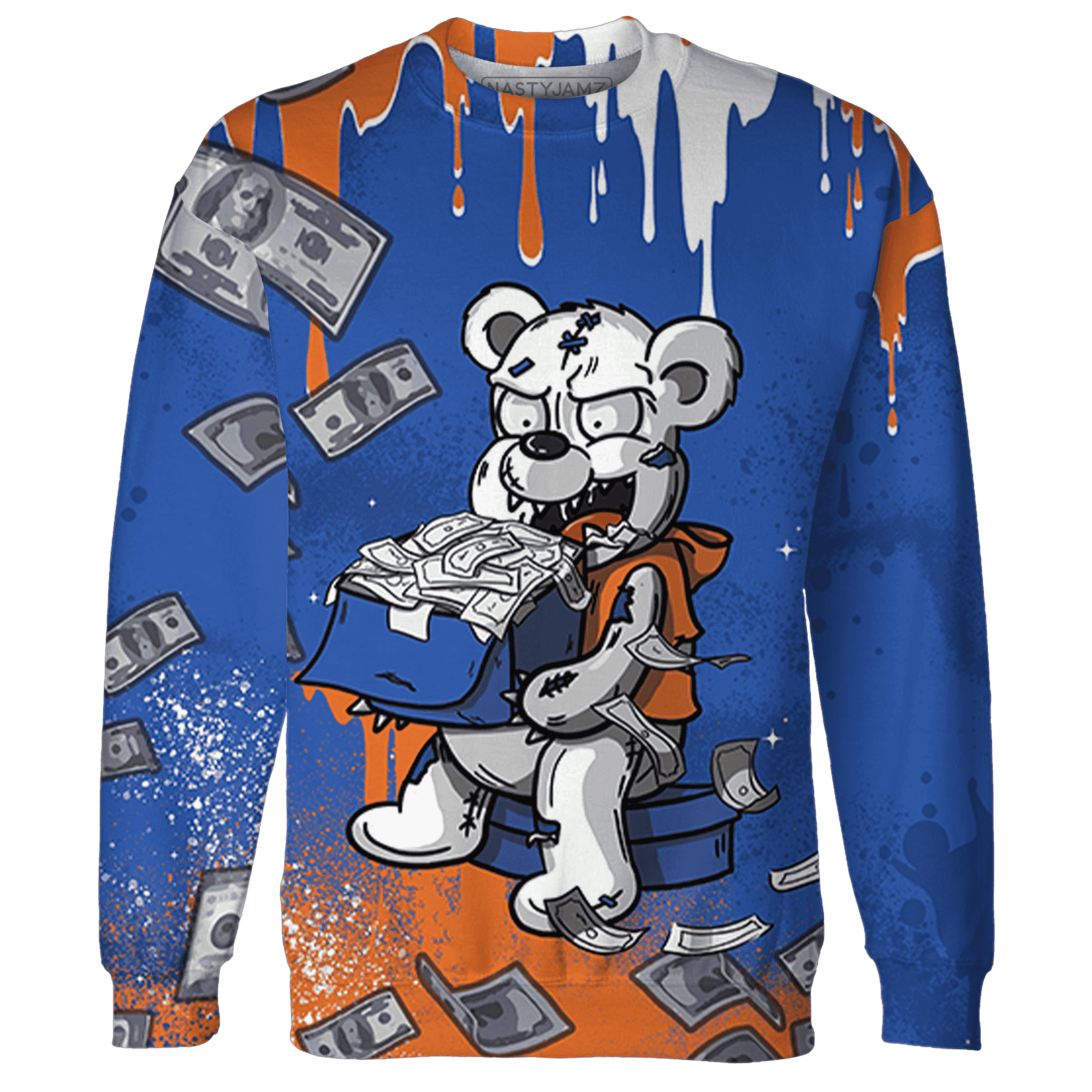 Dunk Low Knicks Sweatshirt Match Cash Money 3D All-Over Print Splash Paint - NastyJamz