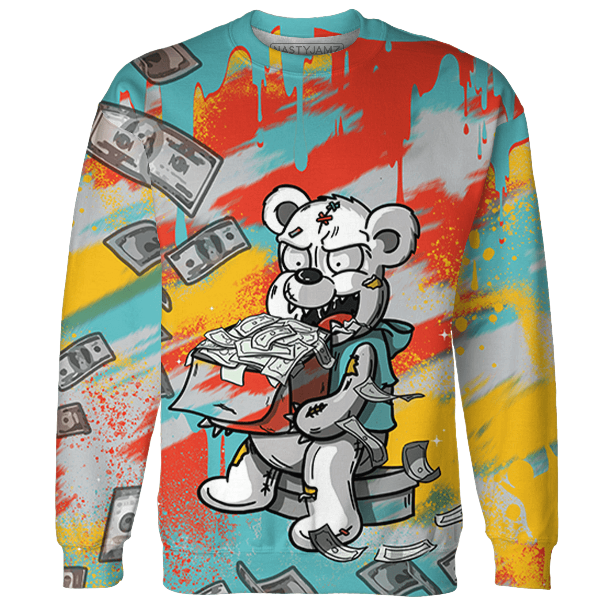 KB 8 Protro Venice Beach Sweatshirt Match Cash Money 3D All-Over Print Splash Paint - NastyJamz