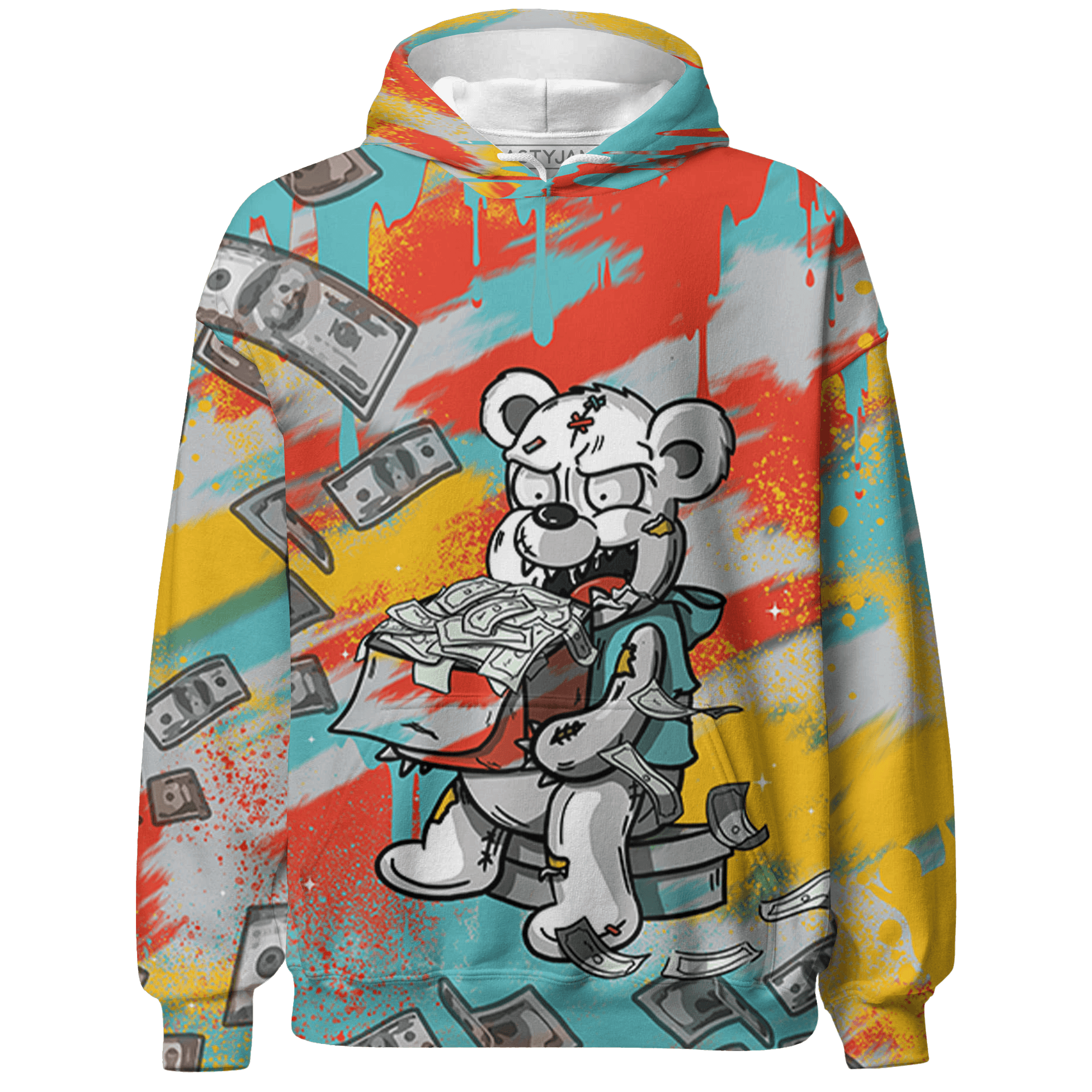 KB 8 Protro Venice Beach Hoodie Match Cash Money 3D All-Over Print Splash Paint - NastyJamz