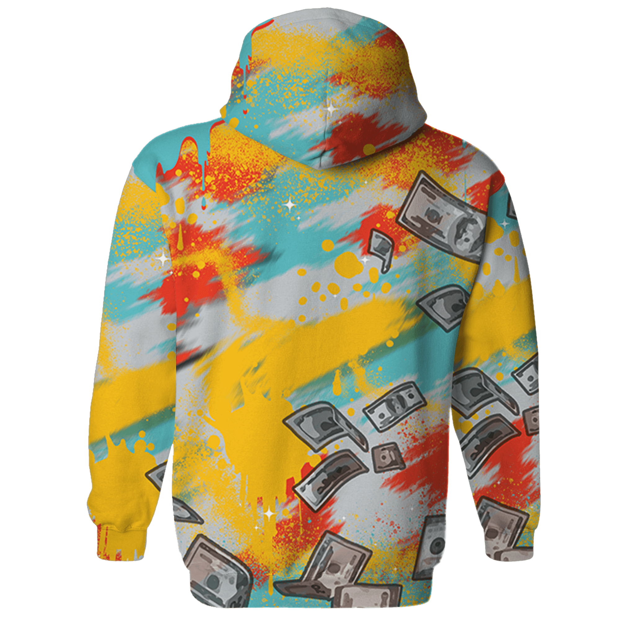 KB 8 Protro Venice Beach Hoodie Match Cash Money 3D All-Over Print Splash Paint - NastyJamz