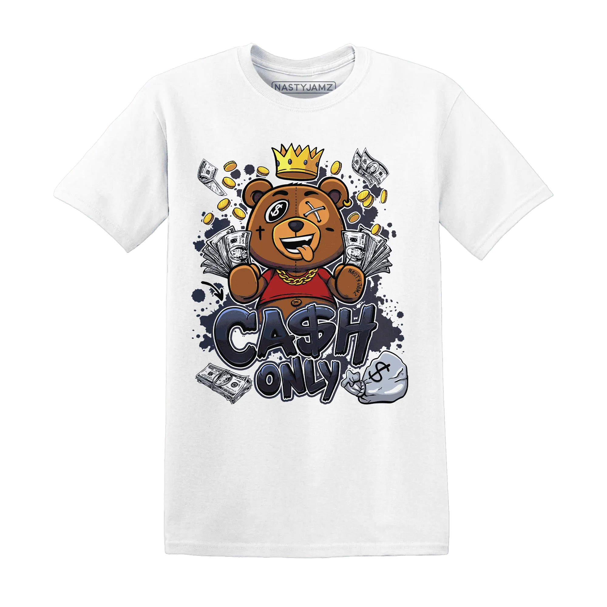 White-Navy-6s-T-Shirt-Match-Cash-Only-BER