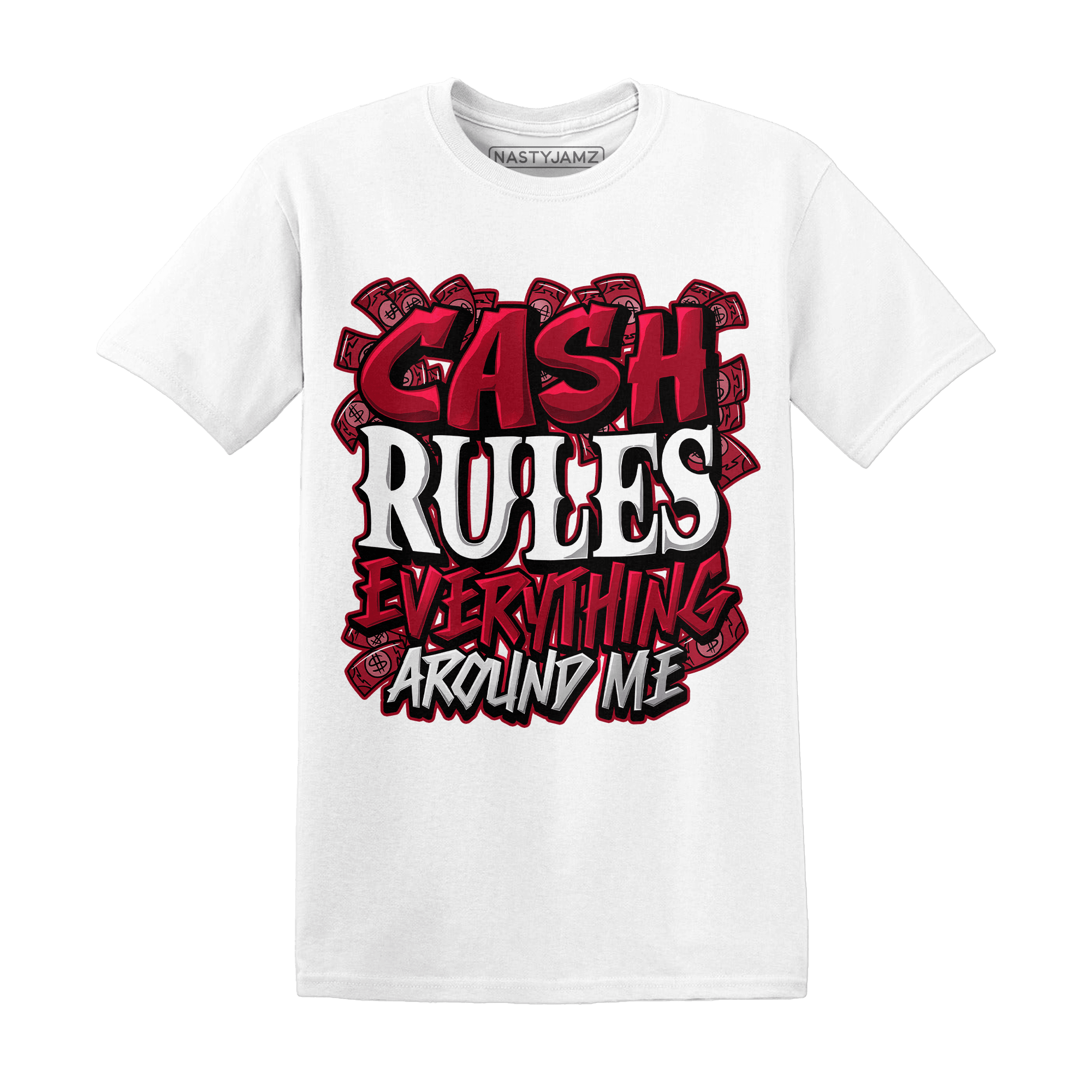 Retro Red Taxi 12s T Shirt Match Cash Rule E A M - NastyJamz