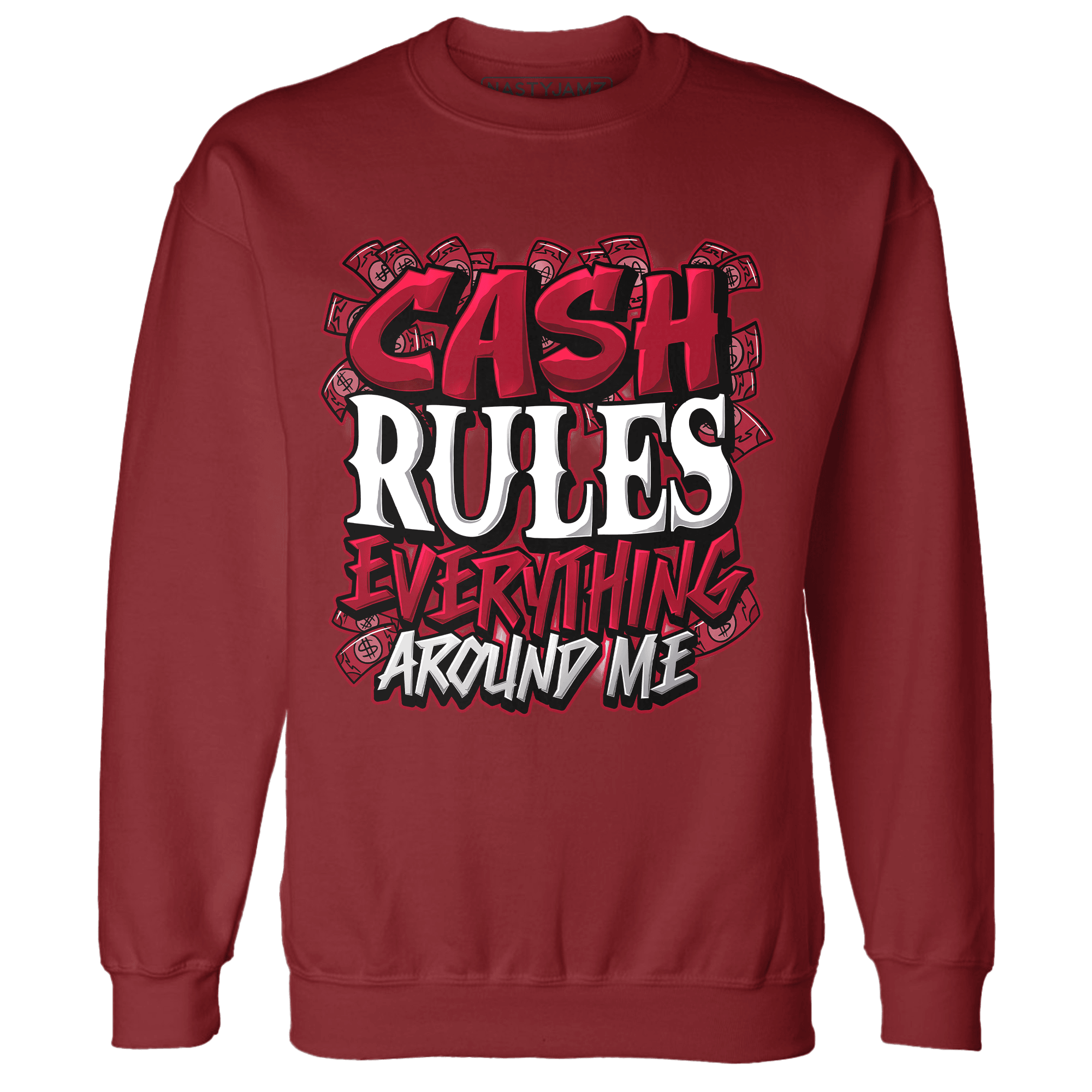 Retro Red Taxi 12s Sweatshirt Match Cash Rule E A M - NastyJamz