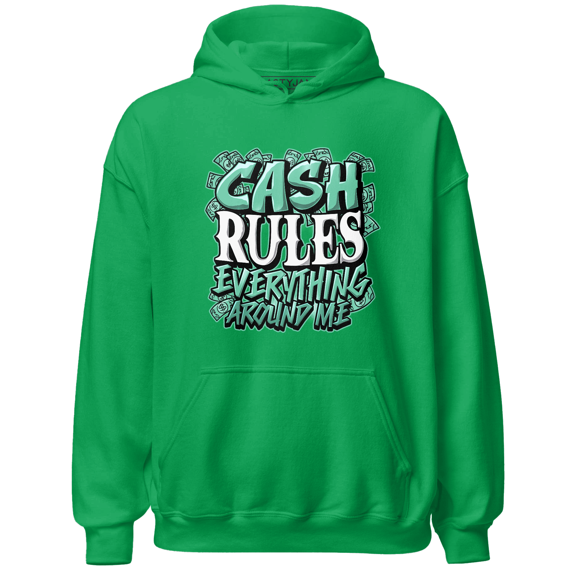 High OG Green Glow 1s Hoodie Match Cash Rule E A M - NastyJamz