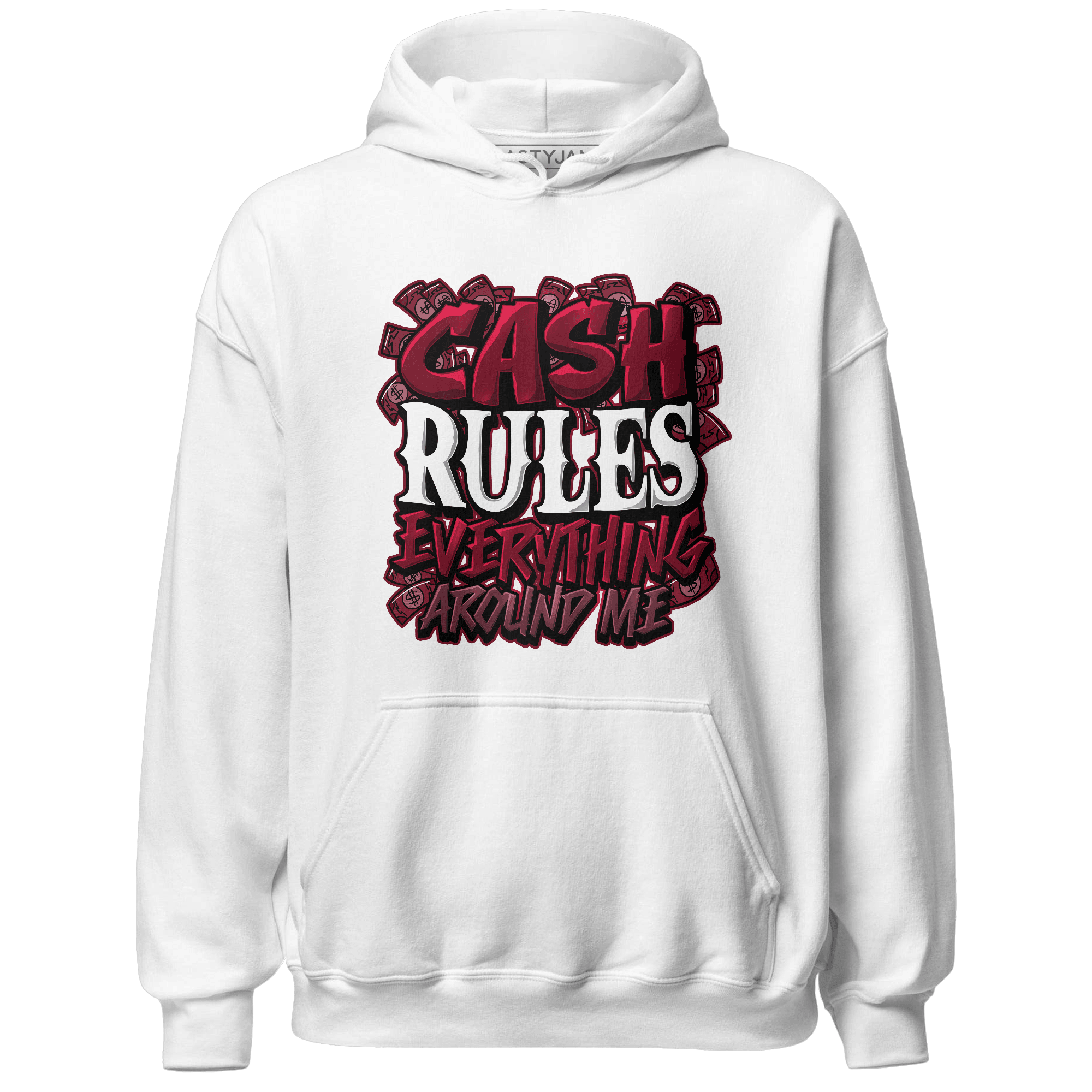 High White Team Red 1s Hoodie Match Cash Rule E A M - NastyJamz