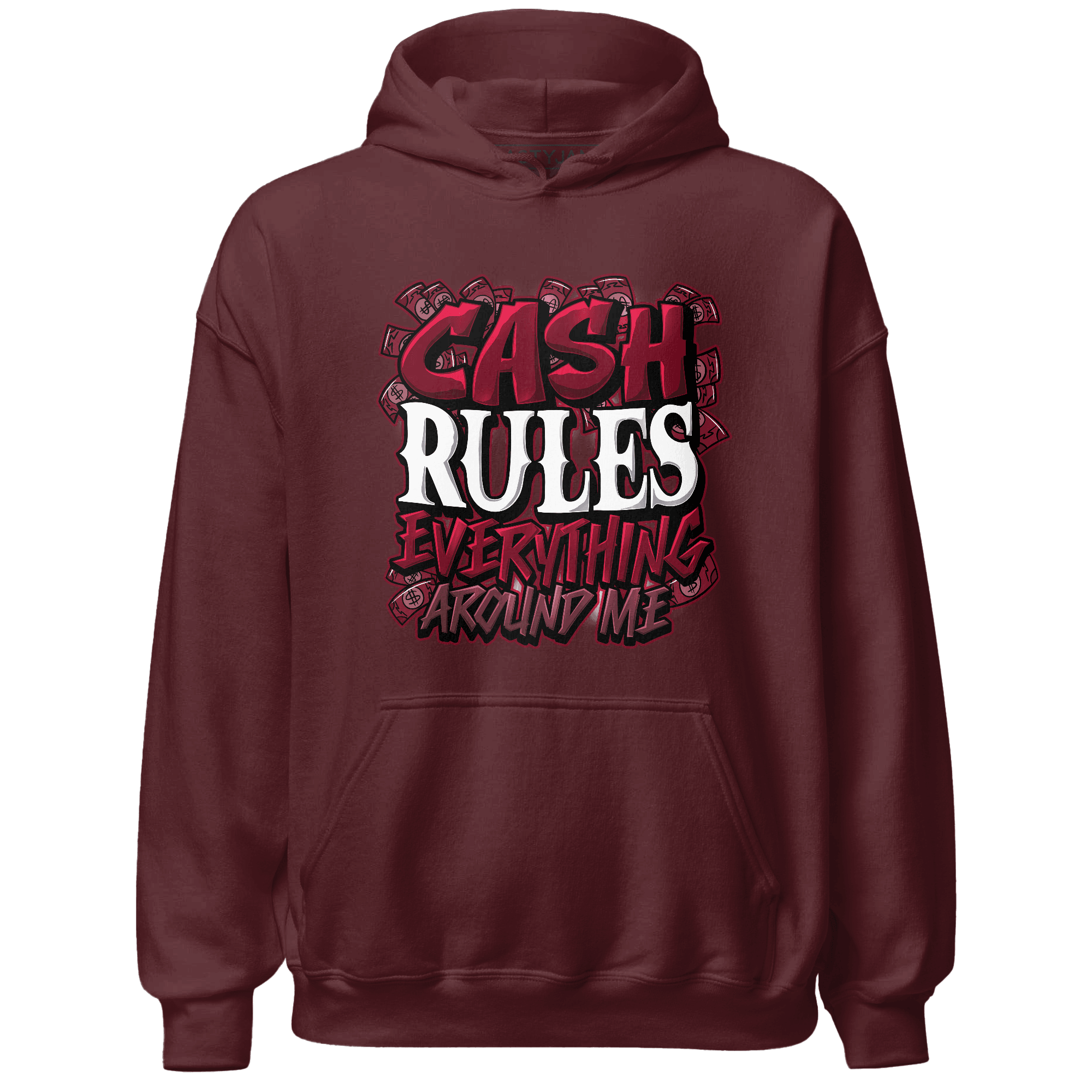 High White Team Red 1s Hoodie Match Cash Rule E A M - NastyJamz