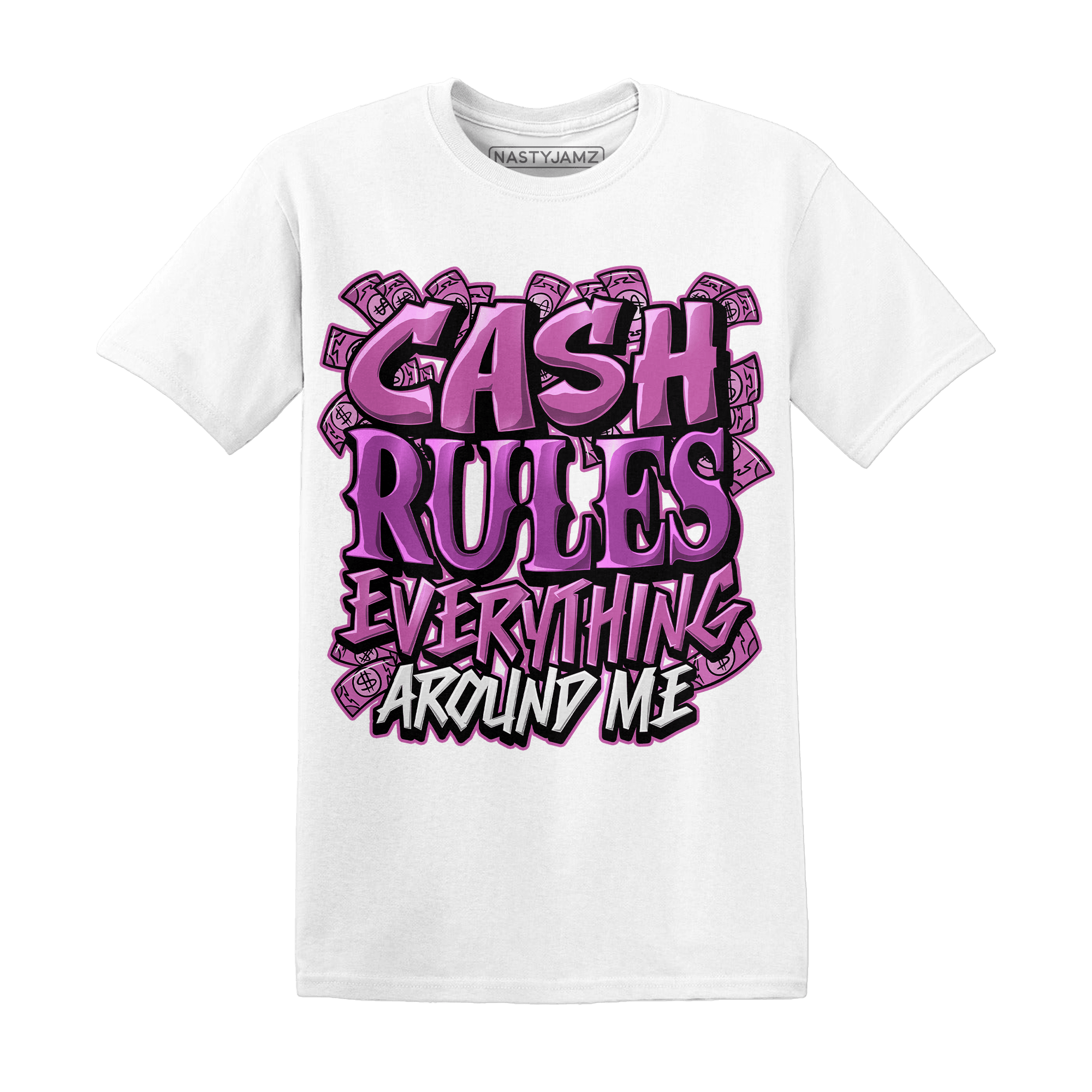 GS Hyper Violet 4s T Shirt Cash Rule E A M - NastyJamz