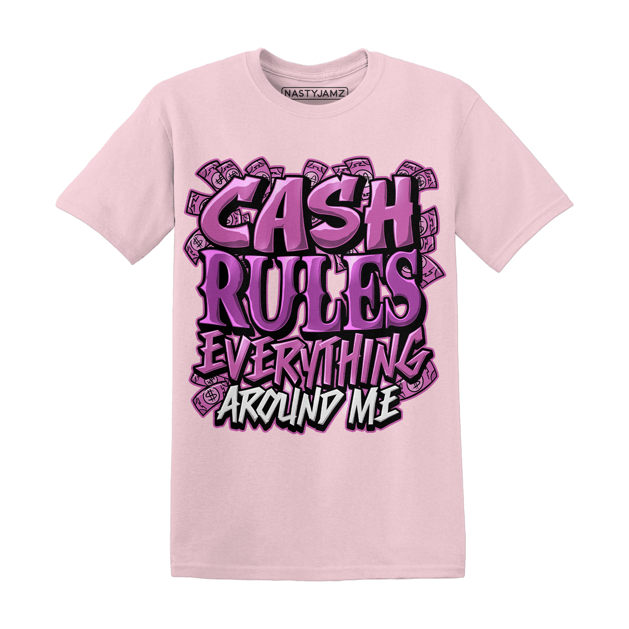 GS Hyper Violet 4s T Shirt Cash Rule E A M - NastyJamz