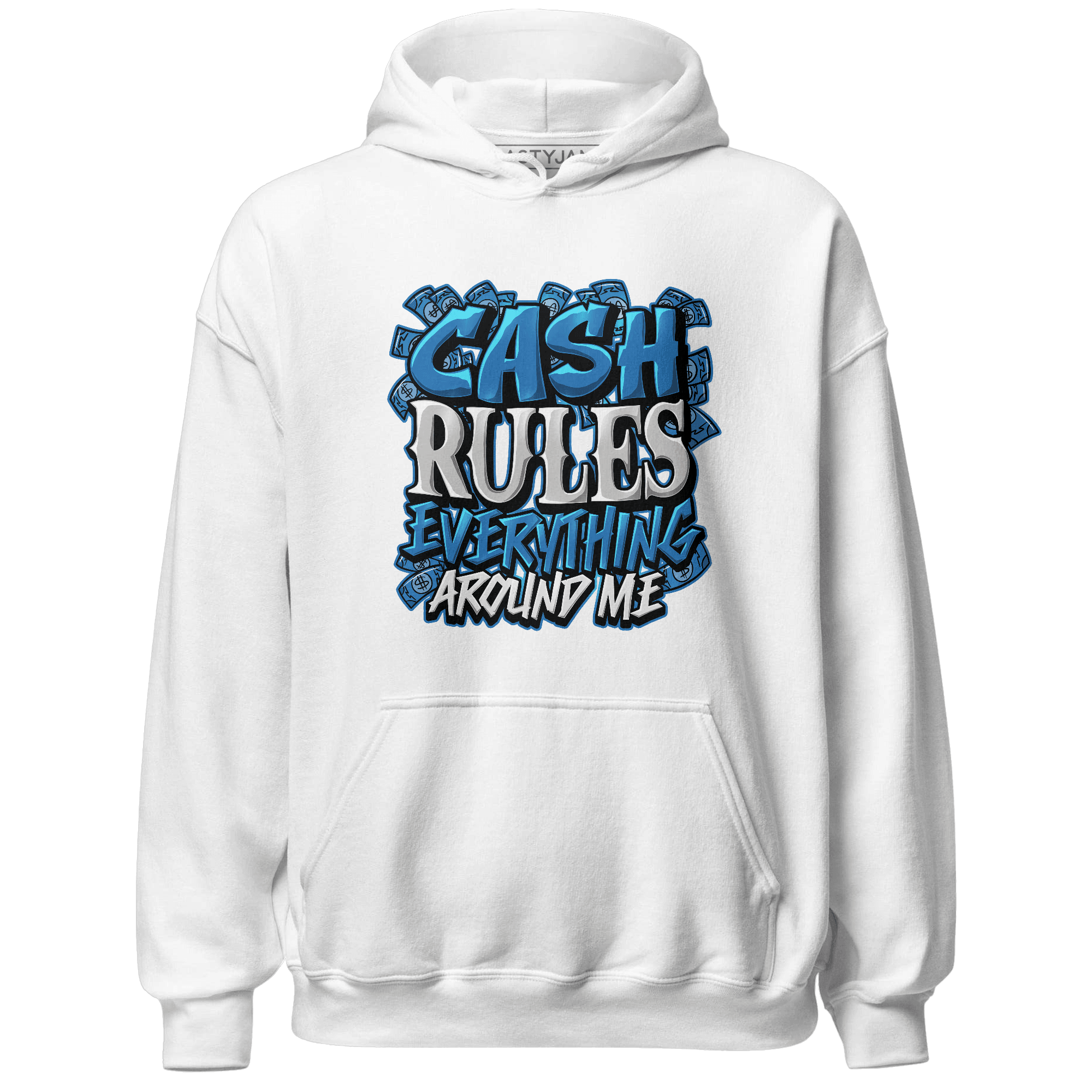 Industrial Blue 4s Hoodie Match Cash Rule E A M - NastyJamz