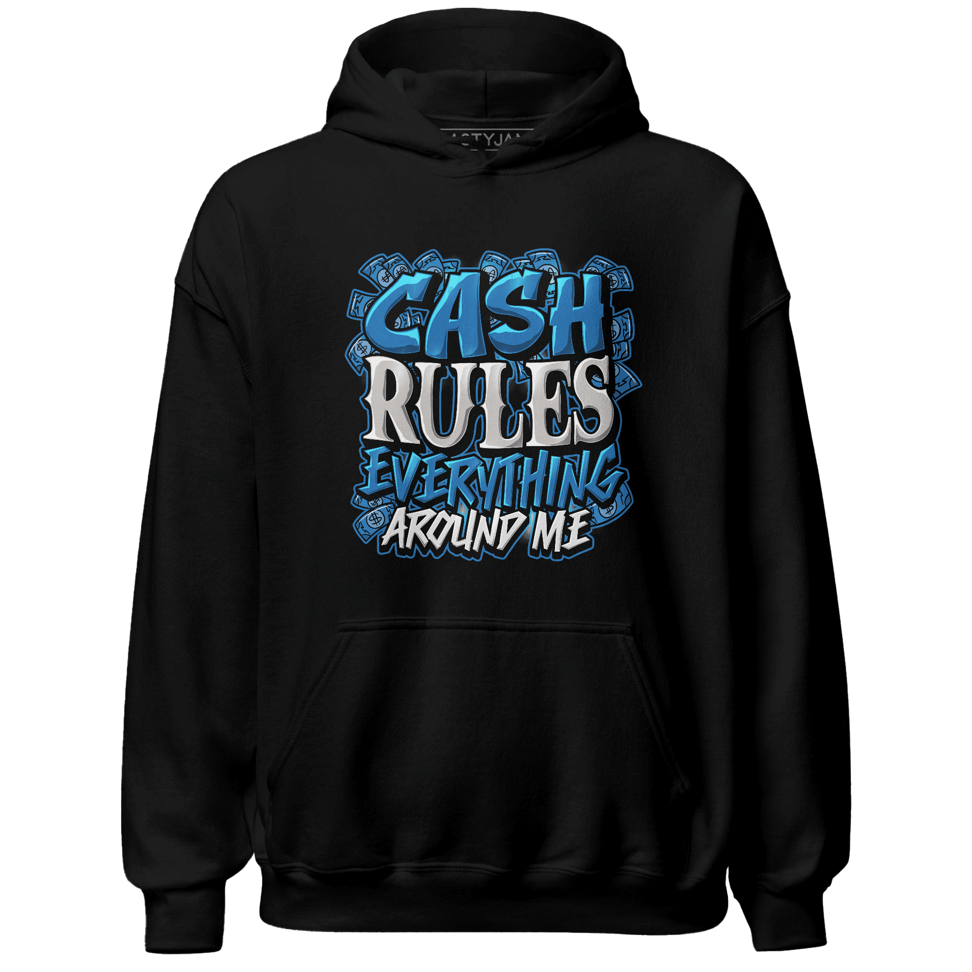 Industrial Blue 4s Hoodie Match Cash Rule E A M - NastyJamz