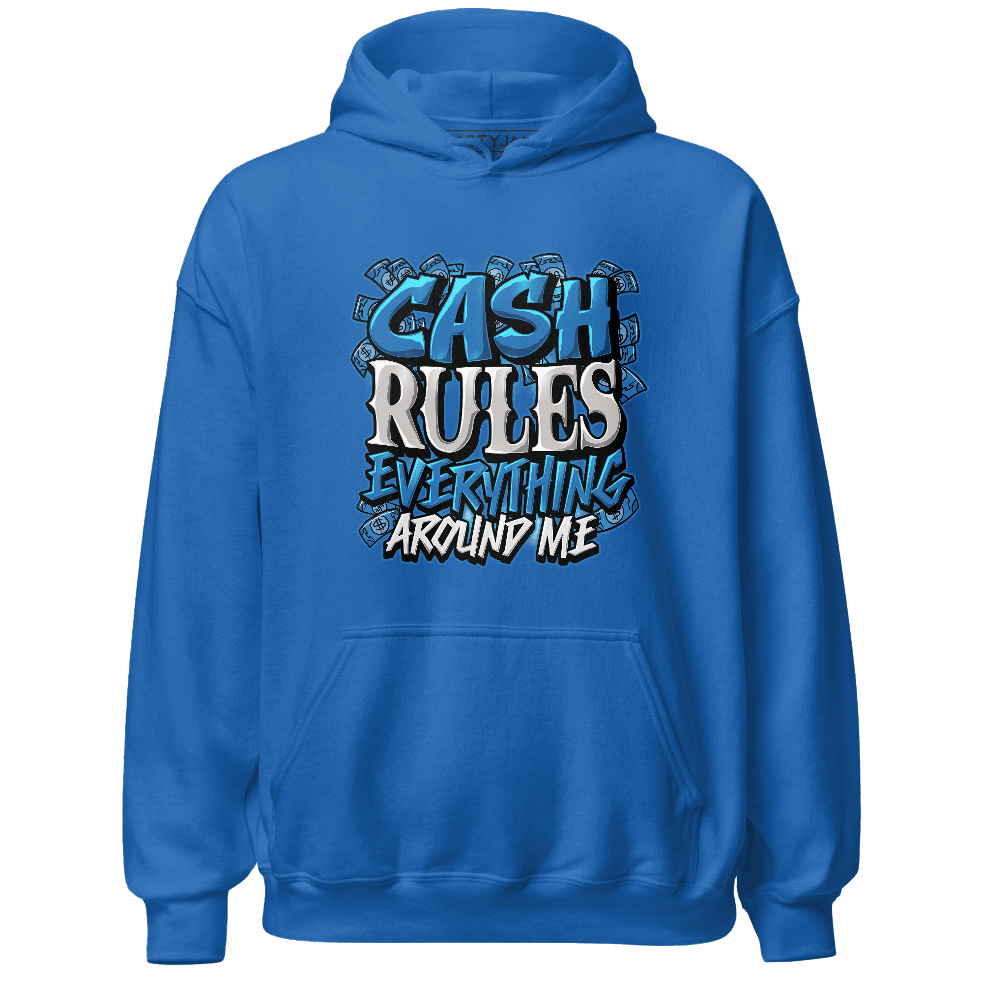 Industrial Blue 4s Hoodie Match Cash Rule E A M - NastyJamz