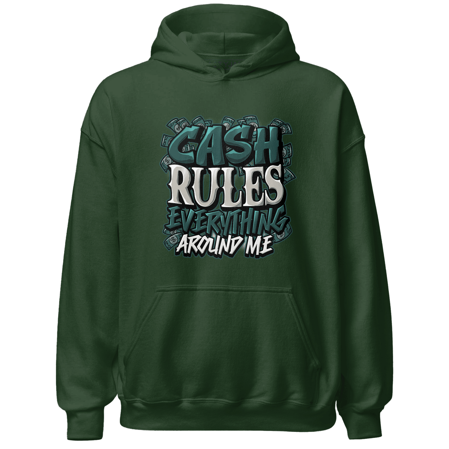 Oxidized Green 4s Hoodie Match Cash Rule E A M - NastyJamz
