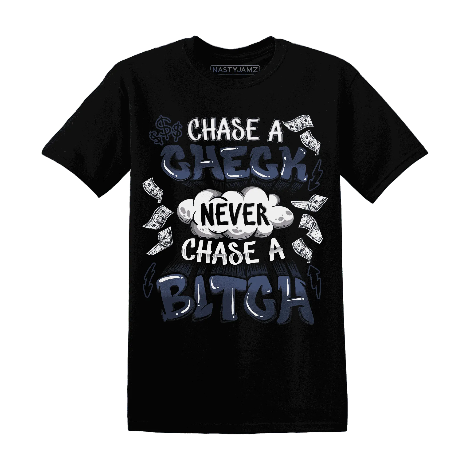 White-Navy-6s-T-Shirt-Match-Chase-A-Check