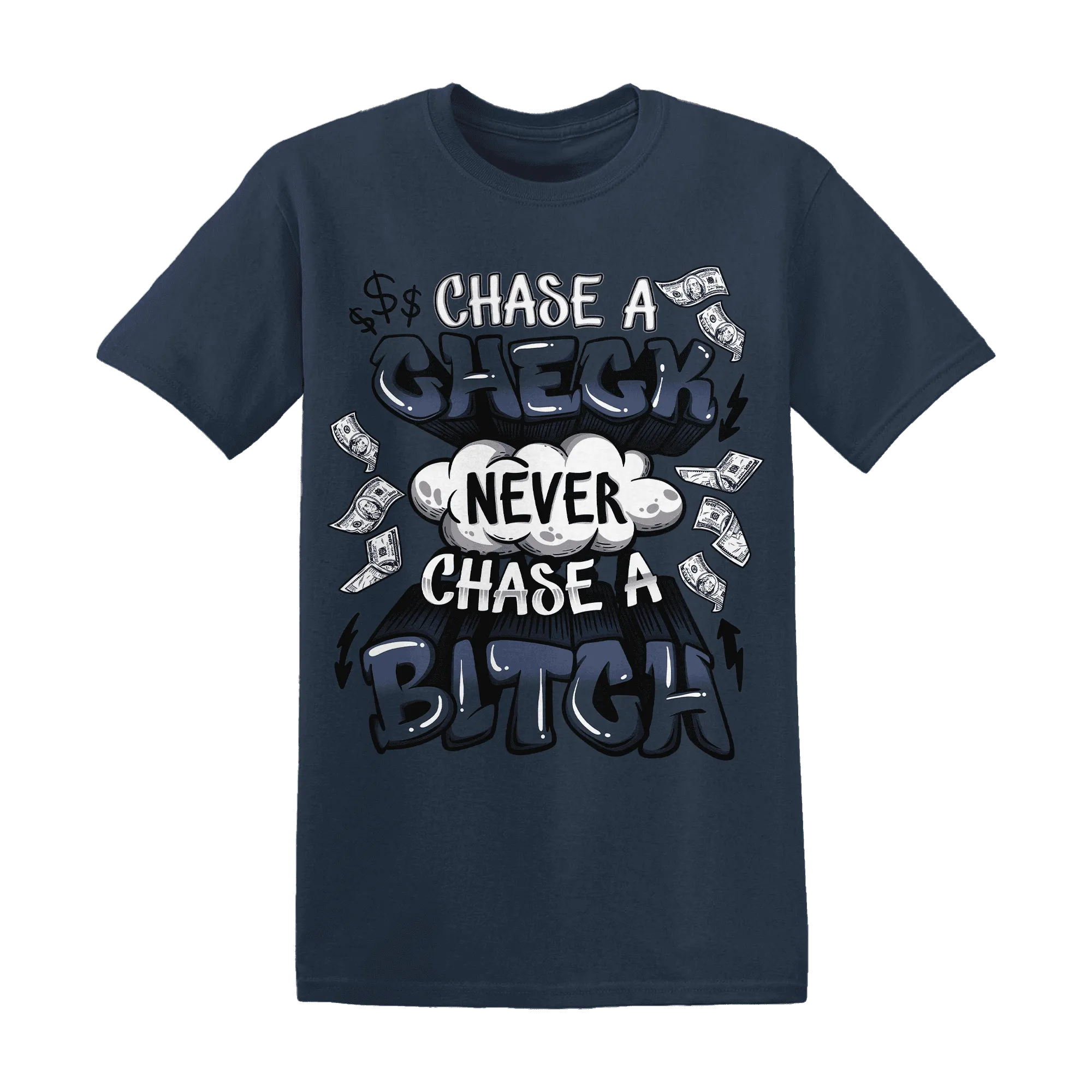 White-Navy-6s-T-Shirt-Match-Chase-A-Check