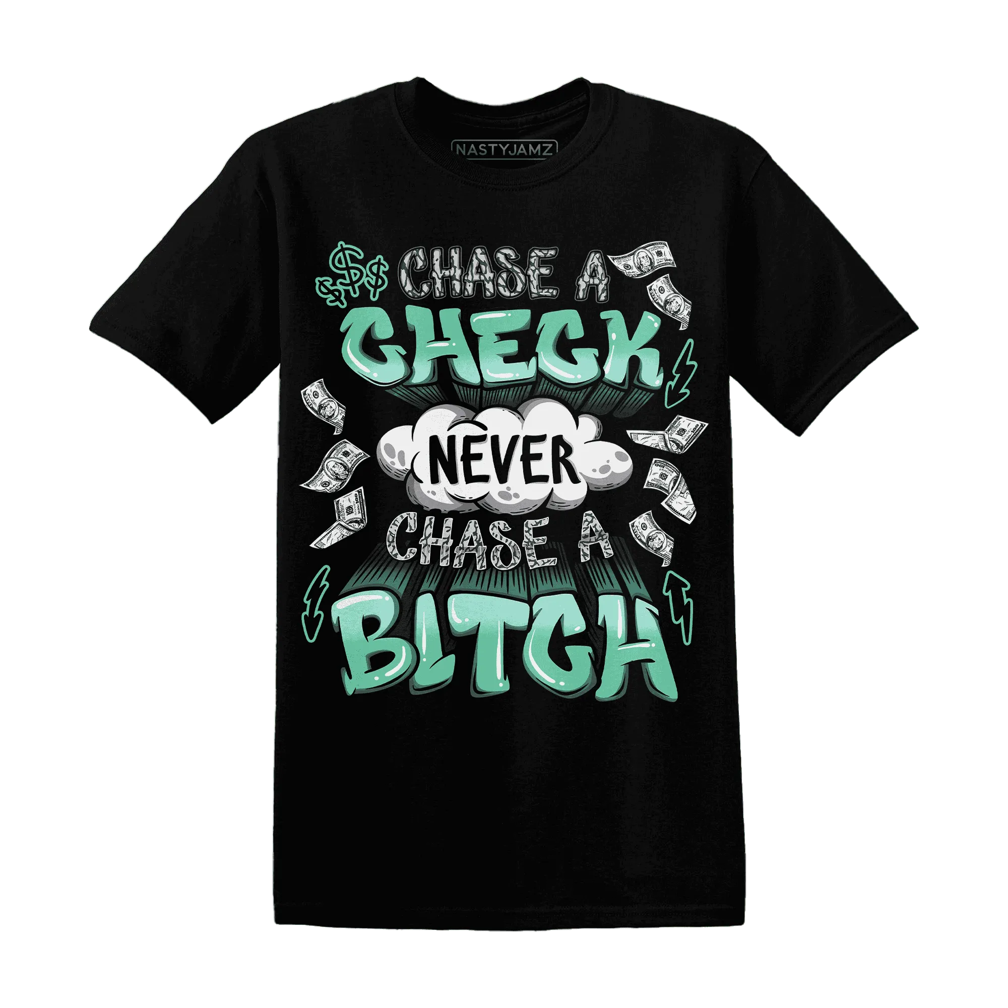 Green-Glow-3s-T-Shirt-Match-Chase-A-Check