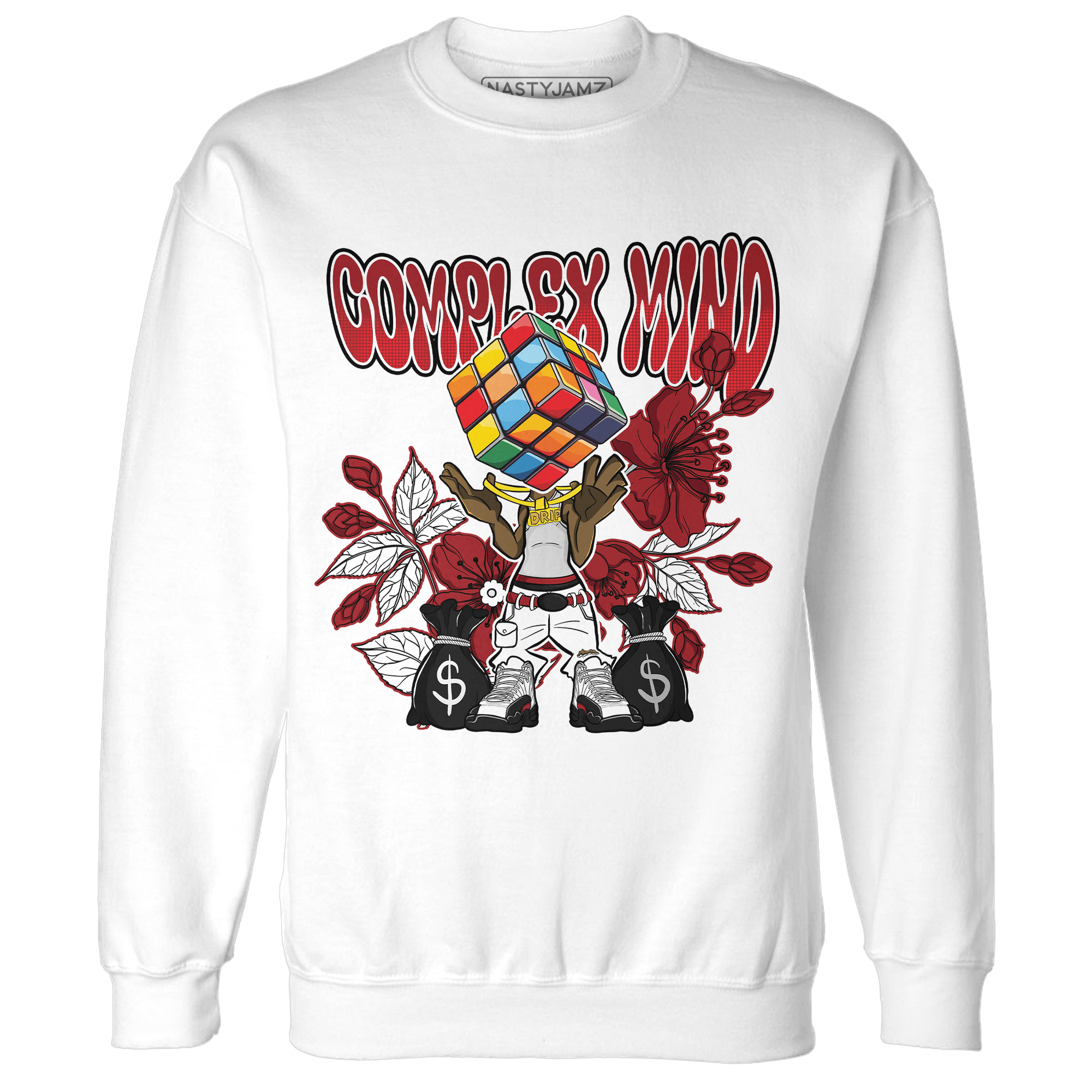 Retro Red Taxi 12s Sweatshirt Match Complex Mind - NastyJamz