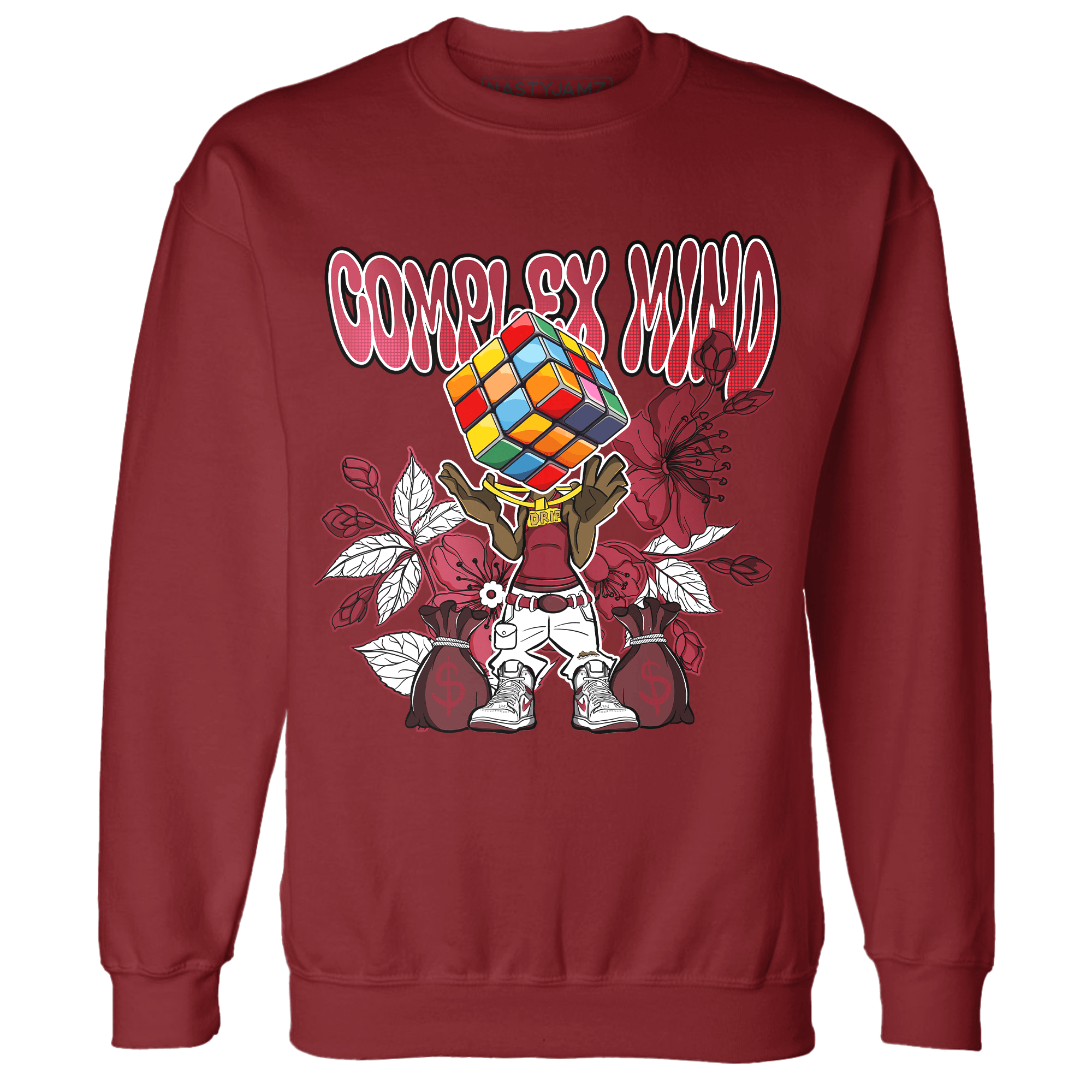 High 85 Metallic Burgundy 1s Sweatshirt Match Complex Mind - NastyJamz