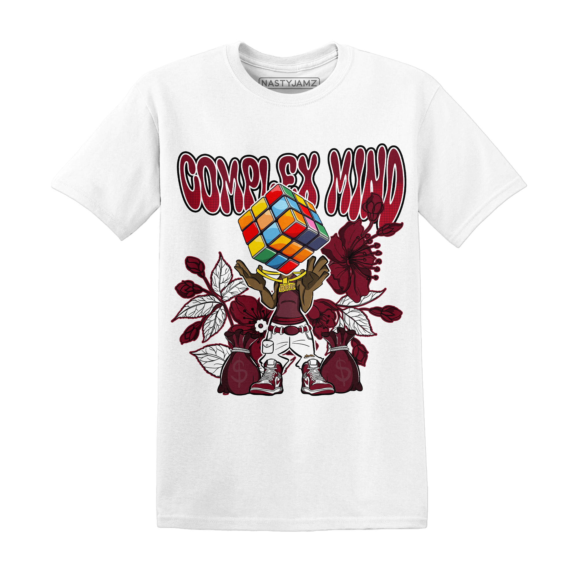 High White Team Red 1s T Shirt Match Complex Mind - NastyJamz