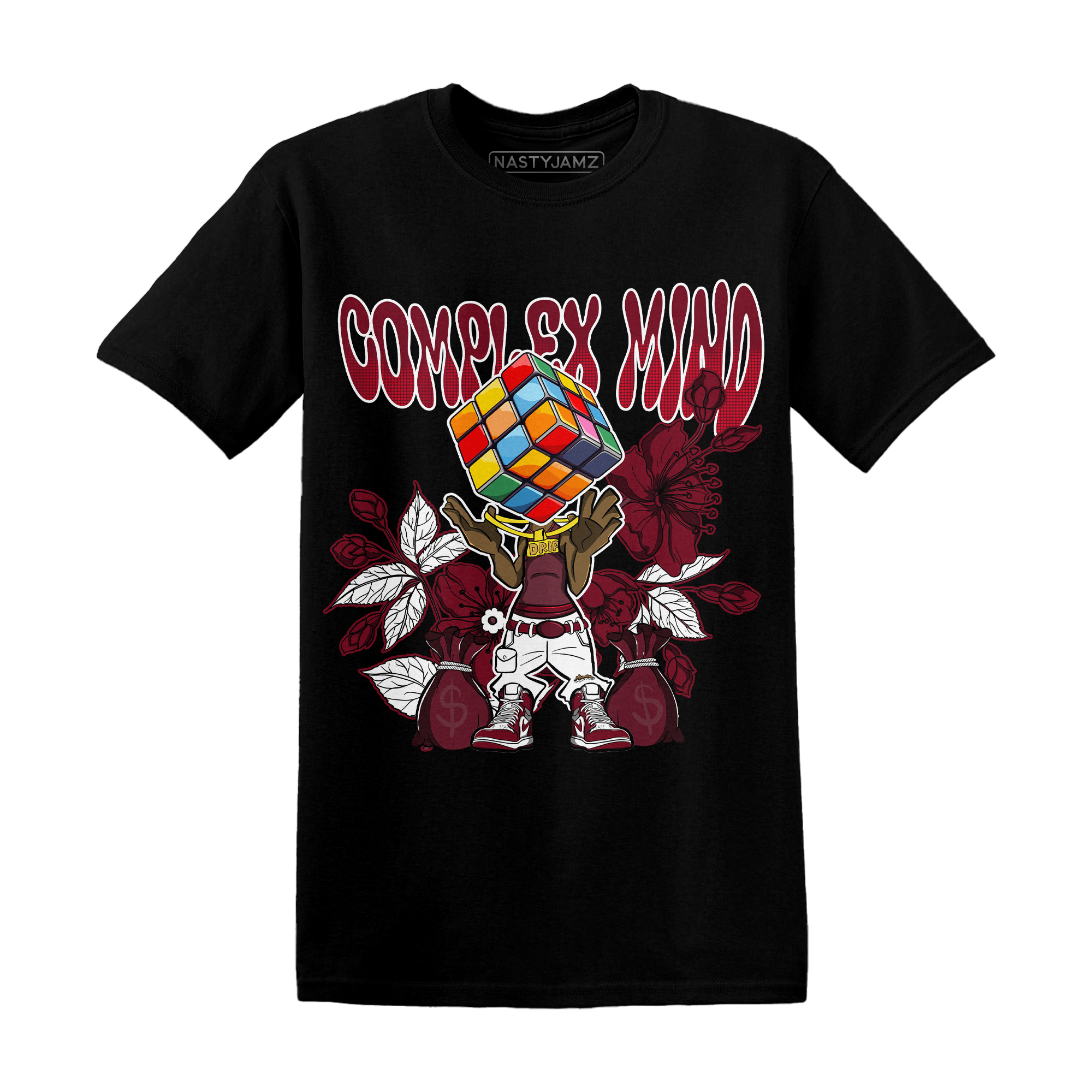 High White Team Red 1s T Shirt Match Complex Mind - NastyJamz