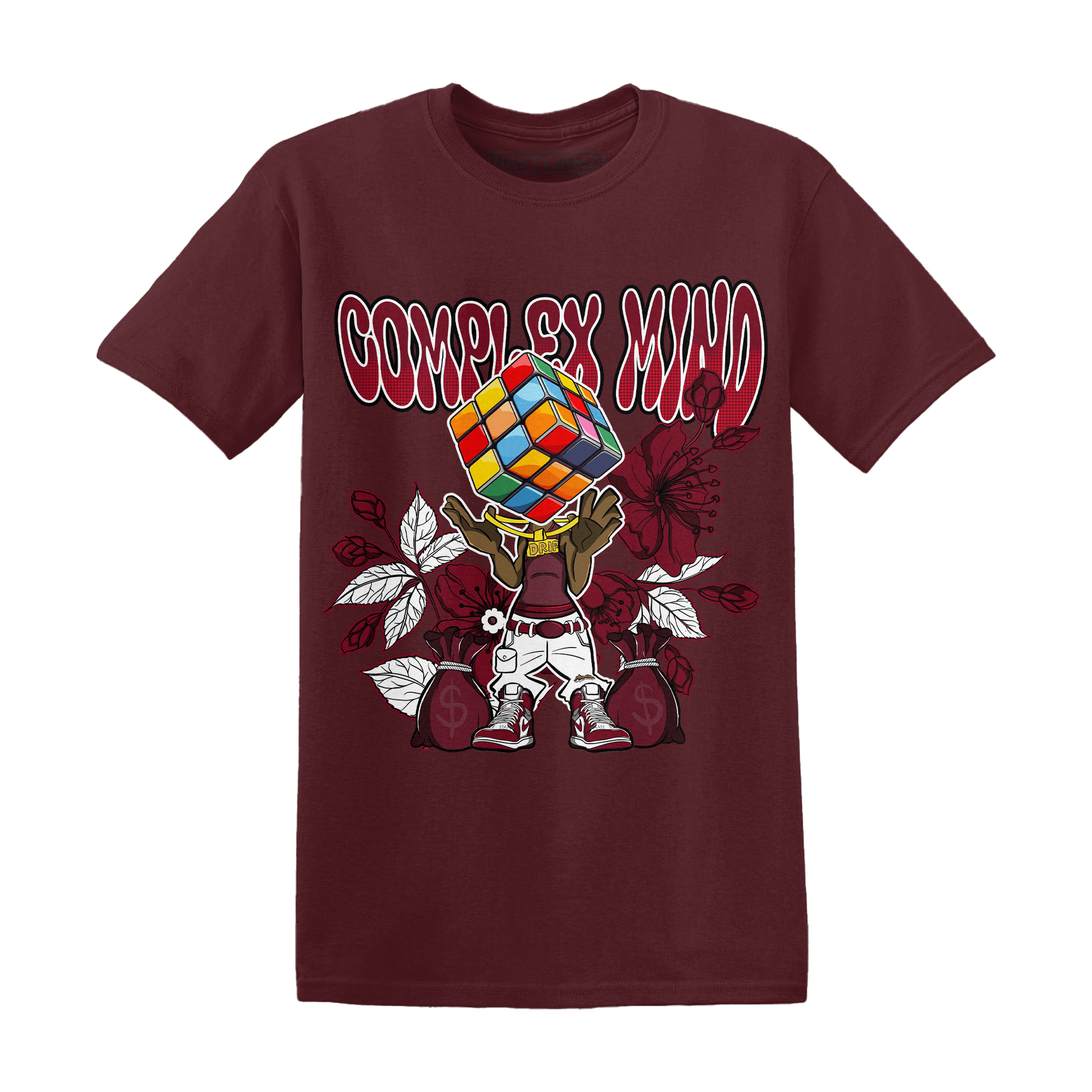 High White Team Red 1s T Shirt Match Complex Mind - NastyJamz