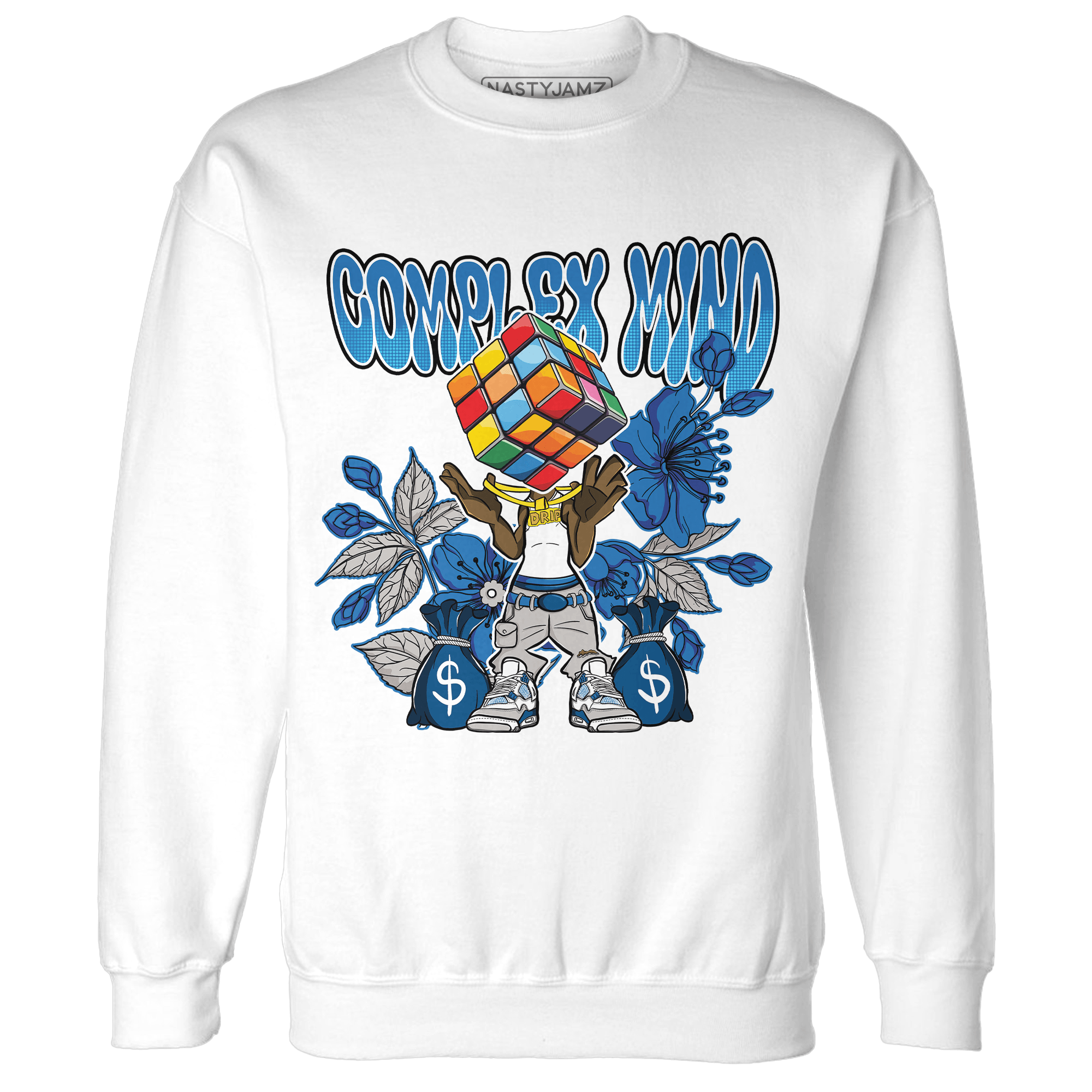 Industrial Blue 4s Sweatshirt Match Complex Mind - NastyJamz