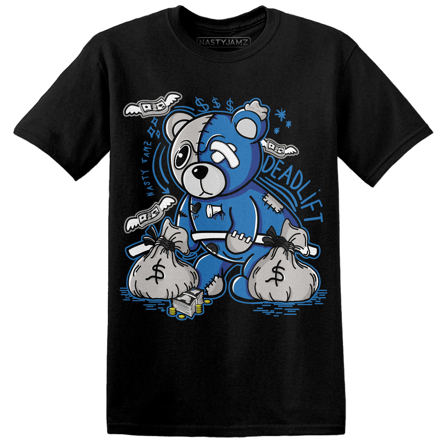 Industrial Blue 4s T Shirt Match Deadlift BER - NastyJamz