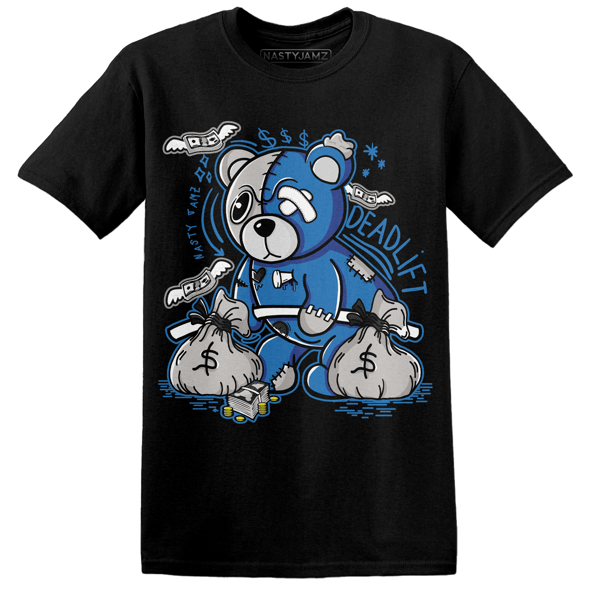 Industrial Blue 4s T Shirt Match Deadlift BER - NastyJamz