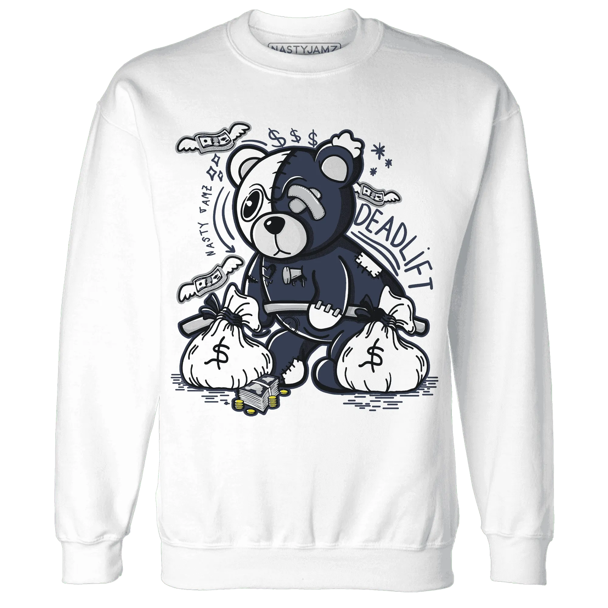 White-Navy-6s-Sweatshirt-Match-Deadlift-BER