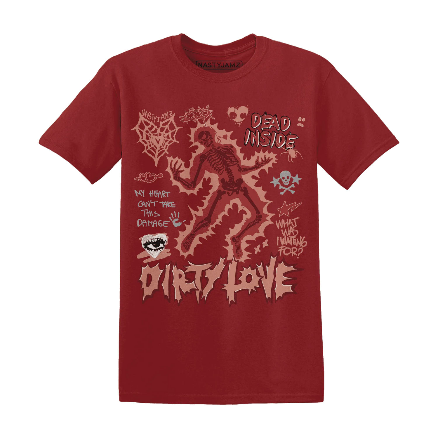 Dune-Red-13s-NastyJamz-T-Shirt-Match-Dirty-Love-Skull