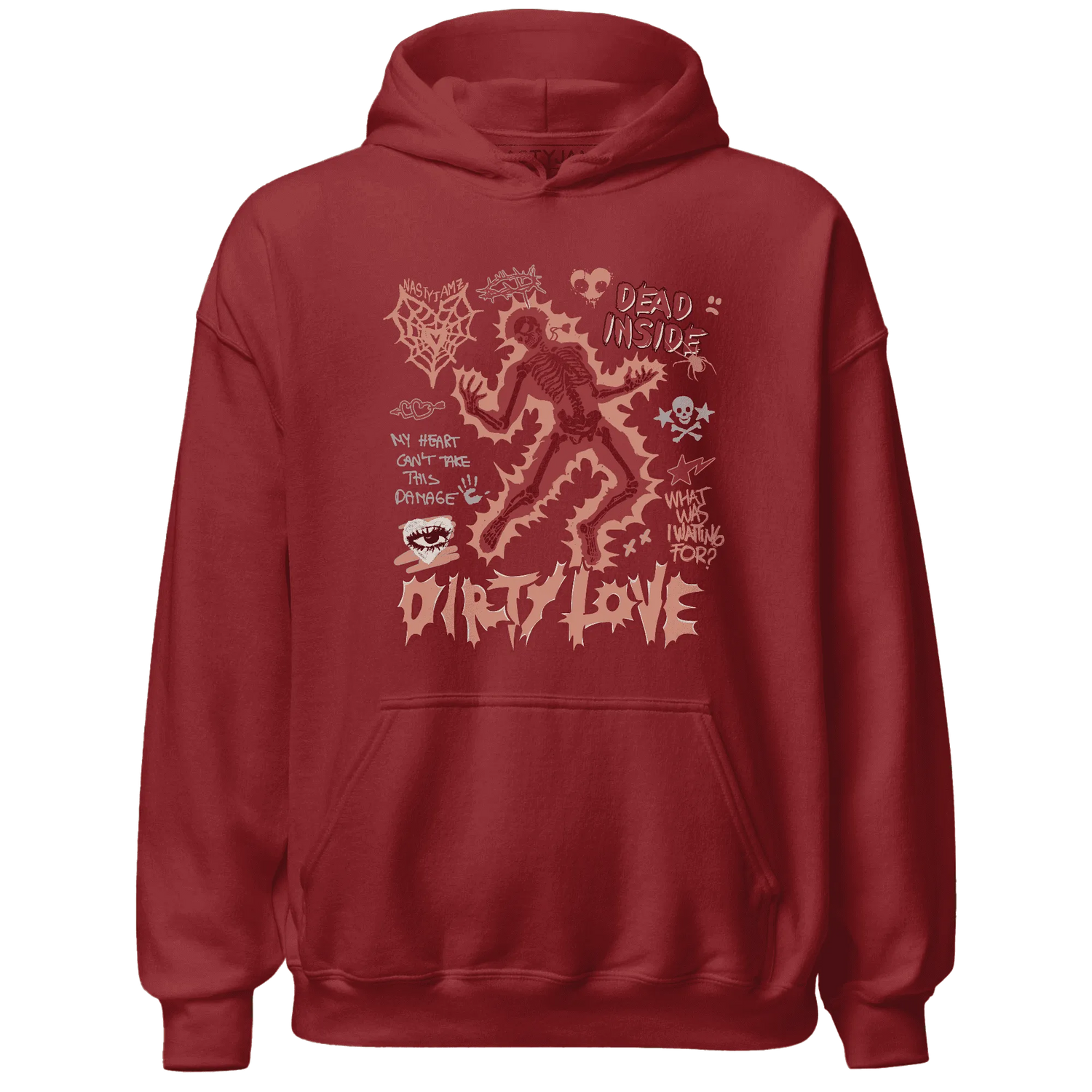Dune-Red-13s-NastyJamz-Hoodie-Match-Dirty-Love-Skull