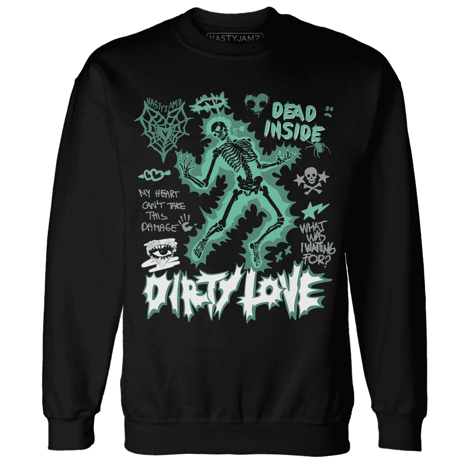 High-OG-Green-Glow-1s-NastyJamz-Sweatshirt-Match-Dirty-Love-Skull